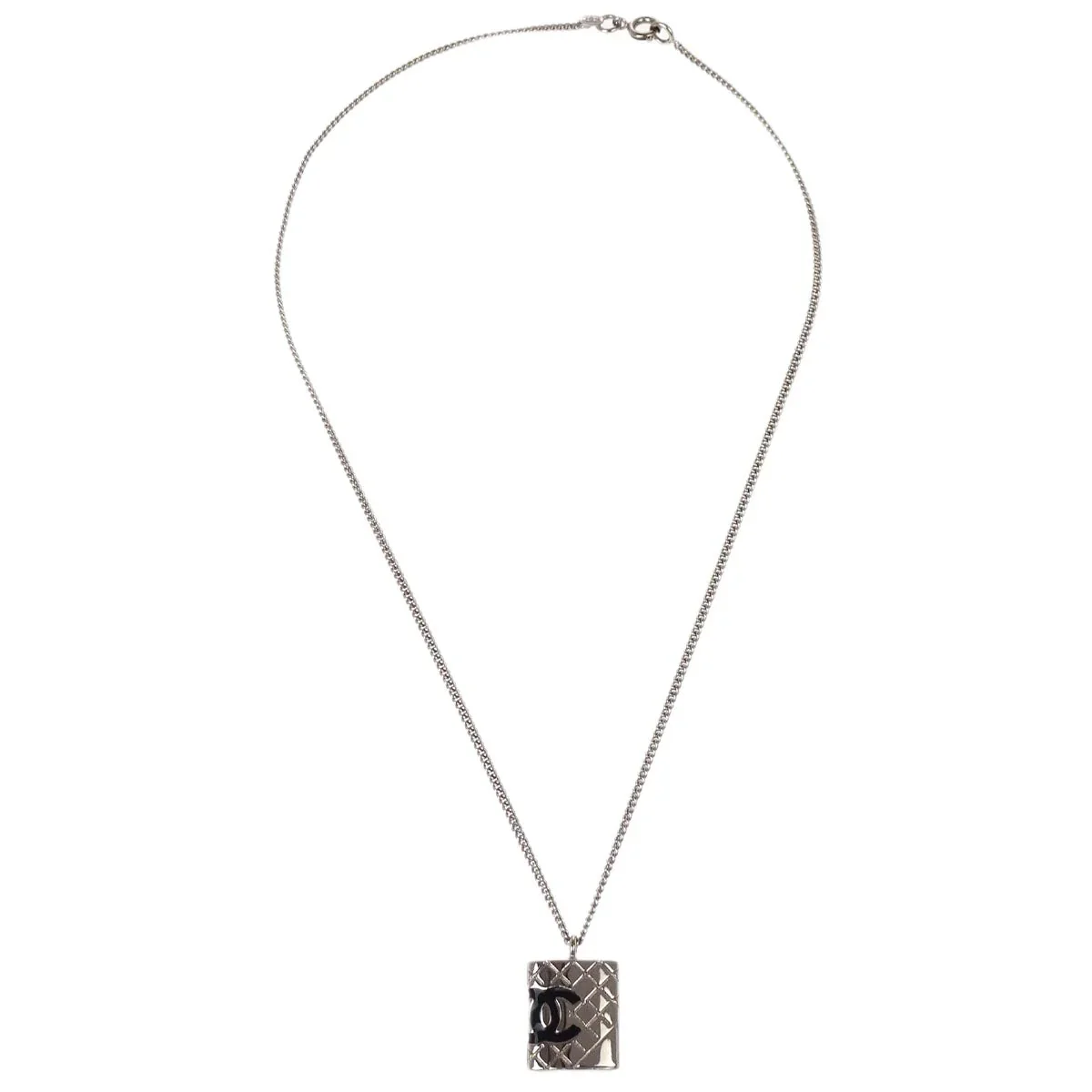 Chanel Cambon Ligne Chain Necklace Pendant Silver 05C - Image 2