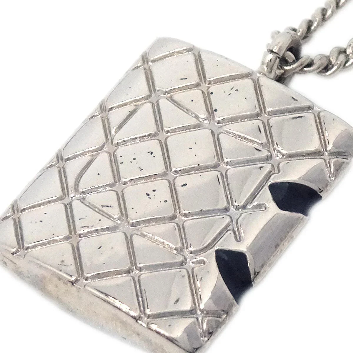 Chanel Cambon Ligne Chain Necklace Pendant Silver 05C - Image 3
