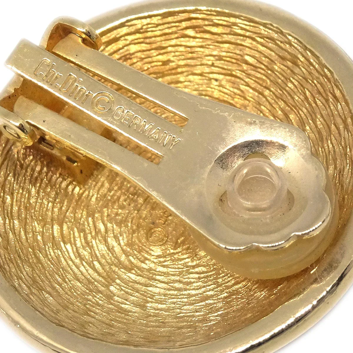 Christian Dior Button Earrings Clip-On Gold - Image 3