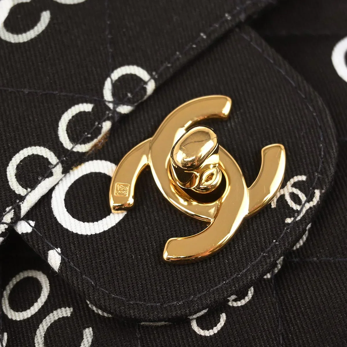 Chanel 2002-2003 Brown Canvas COCO Medium Classic Double Flap Shoulder Bag - Image 3