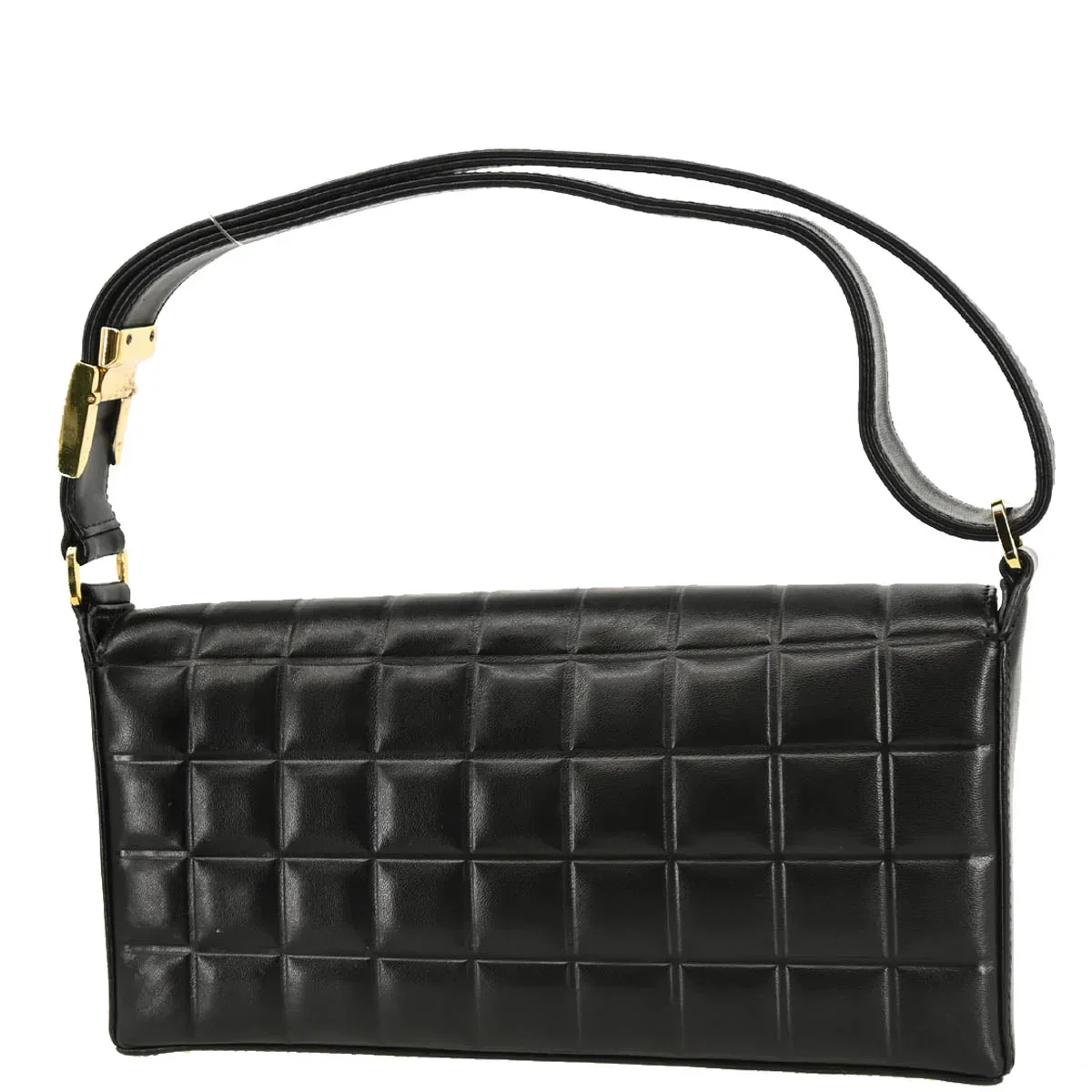 Chanel 2002-2003 Black Lambskin Choco Bar Handbag - Image 2