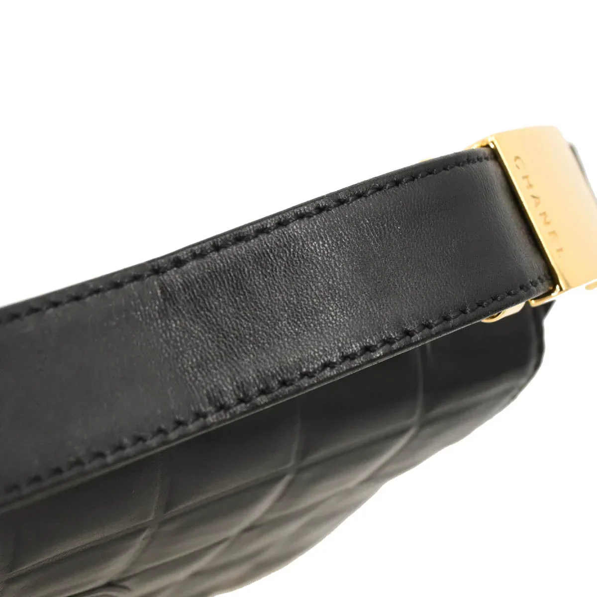 Chanel 2002-2003 Black Lambskin Choco Bar Handbag - Image 7