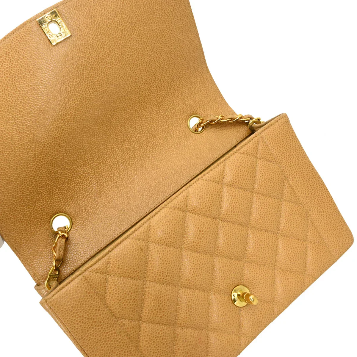Chanel Beige Caviar Medium Diana Shoulder Bag - Image 8