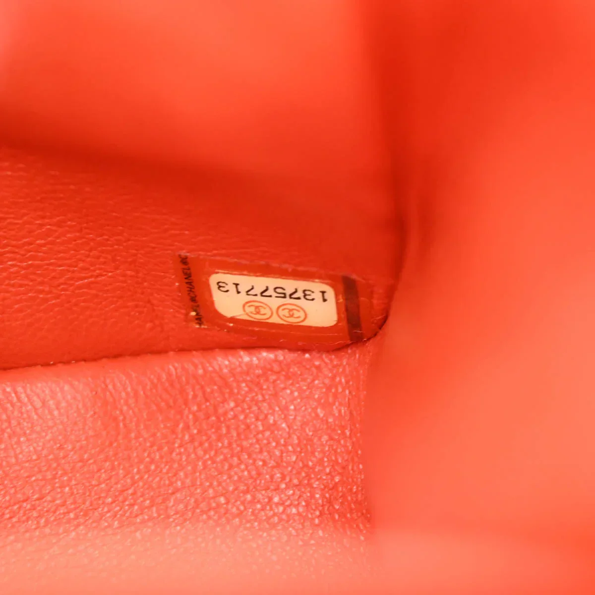 Chanel Orange Lambskin Medium Classic Double Flap Shoulder Bag - Image 10