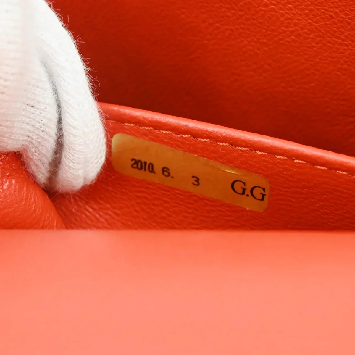 Chanel Orange Lambskin Medium Classic Double Flap Shoulder Bag - Image 9