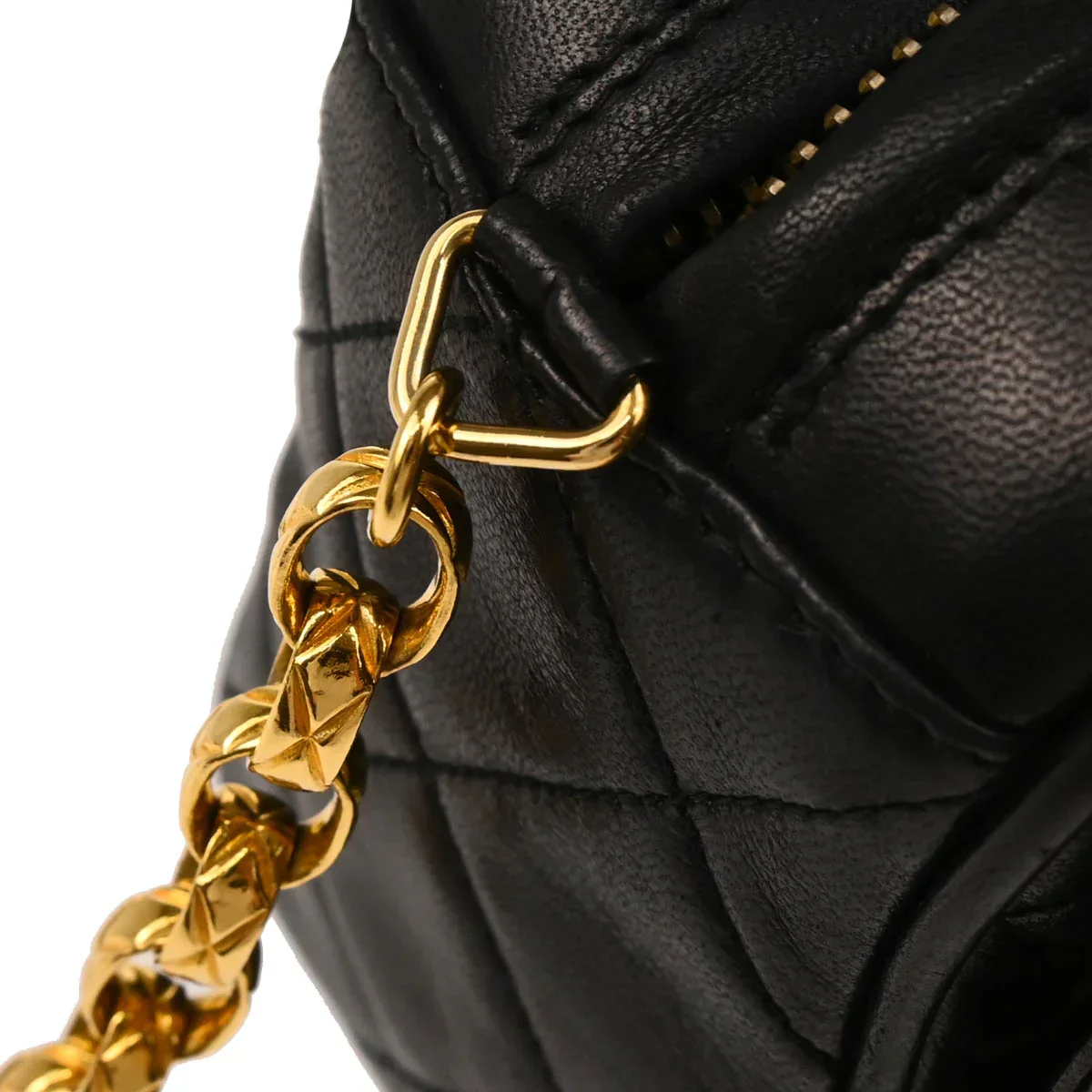 Chanel 1994-1996 Black Lambskin Camera Bag Mini - Image 8