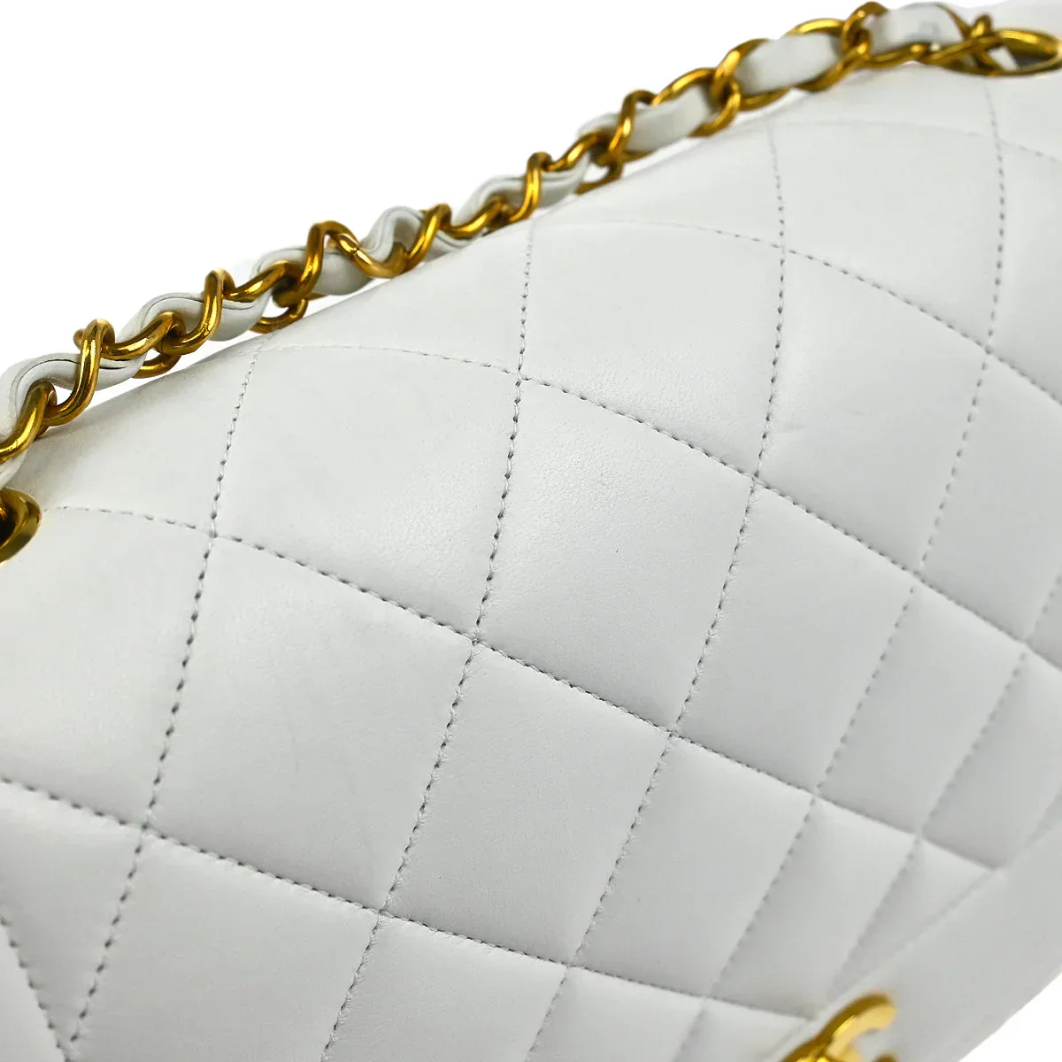 Chanel * 1994-1996 White Lambskin Medium Diana Shoulder Bag - Image 11