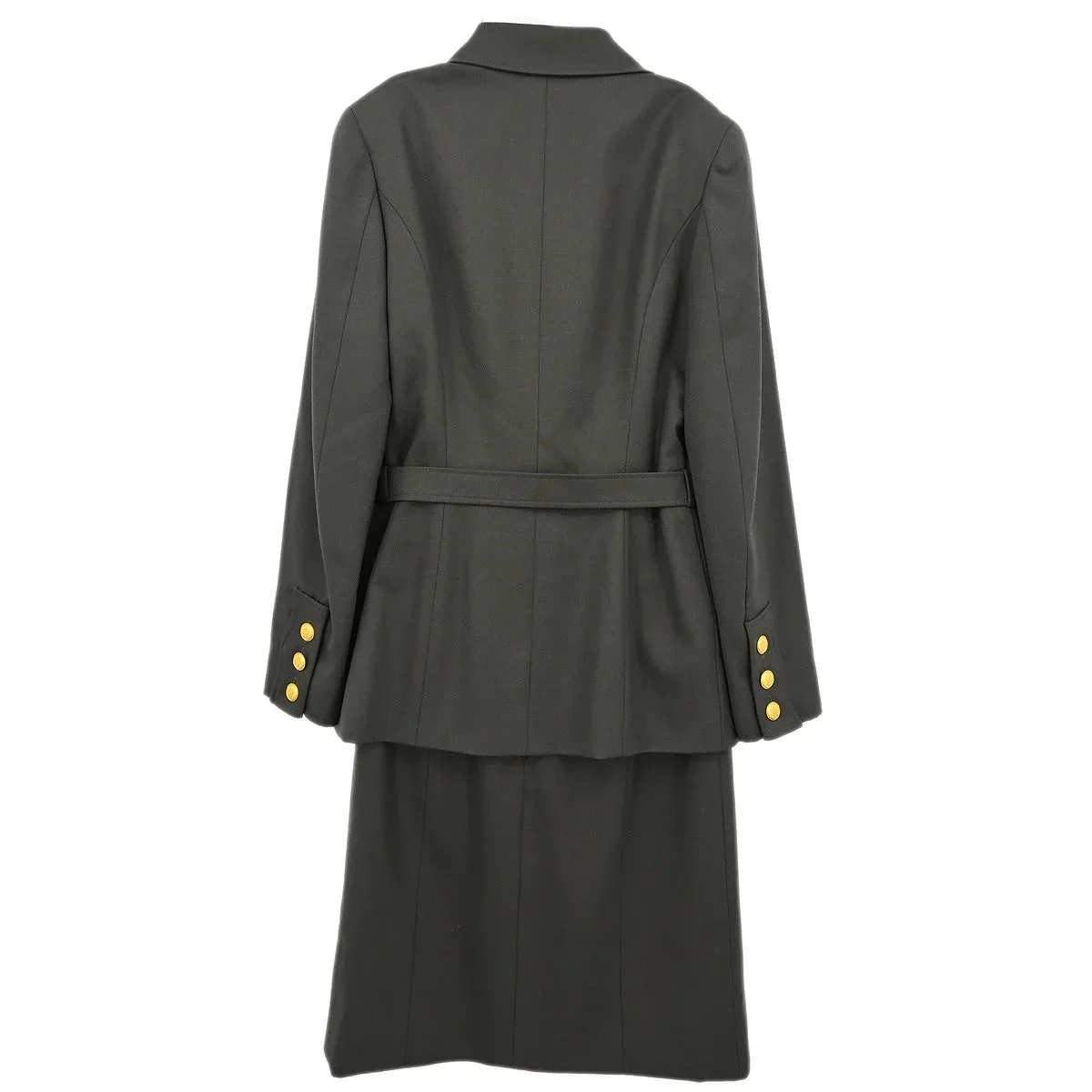 Chanel 1996 Setup Suit Jacket Skirt Gray #38 - Image 2