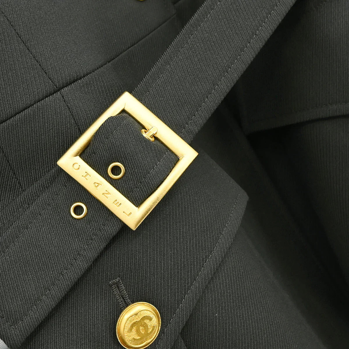 Chanel 1996 Setup Suit Jacket Skirt Gray #38 - Image 4