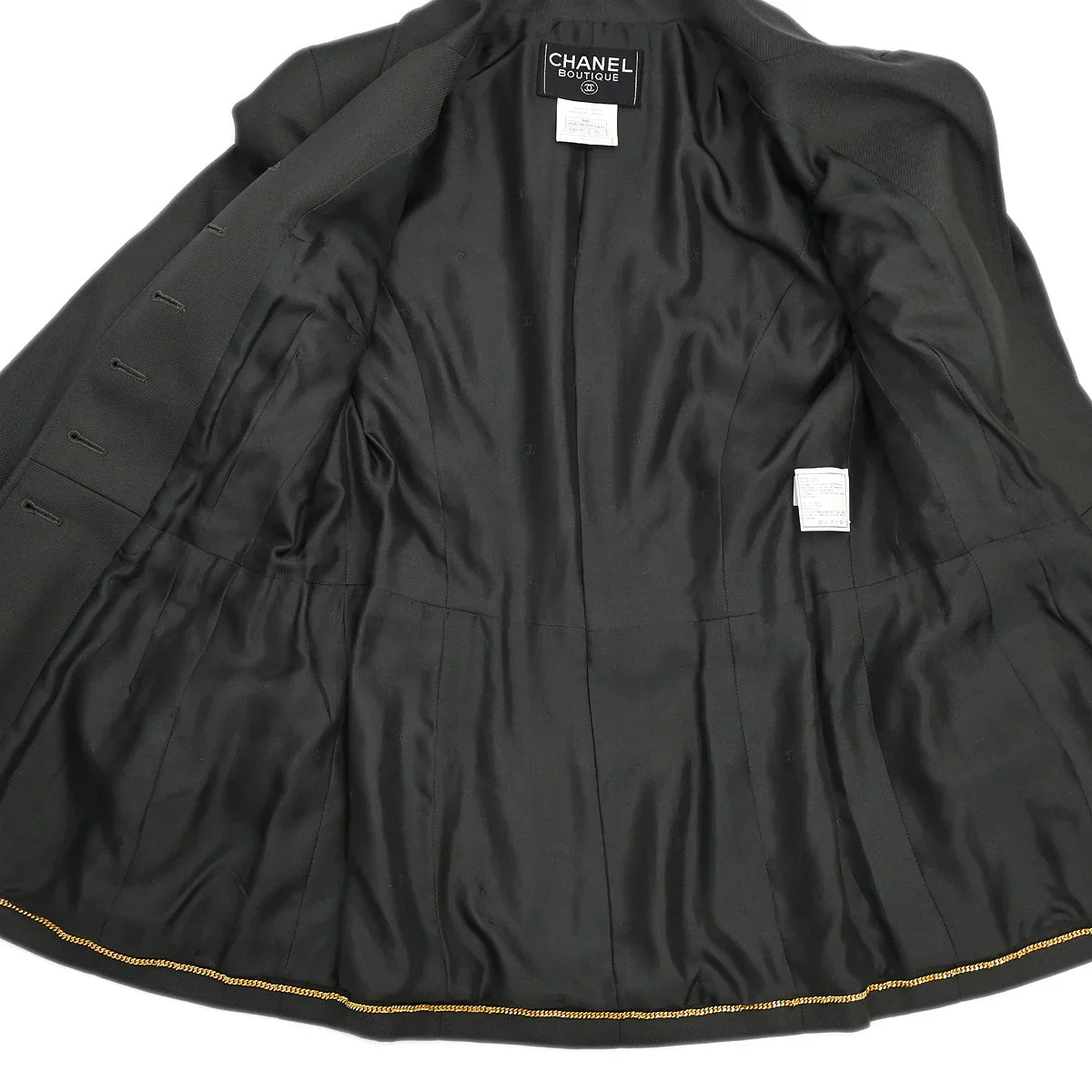 Chanel 1996 Setup Suit Jacket Skirt Gray #38 - Image 6
