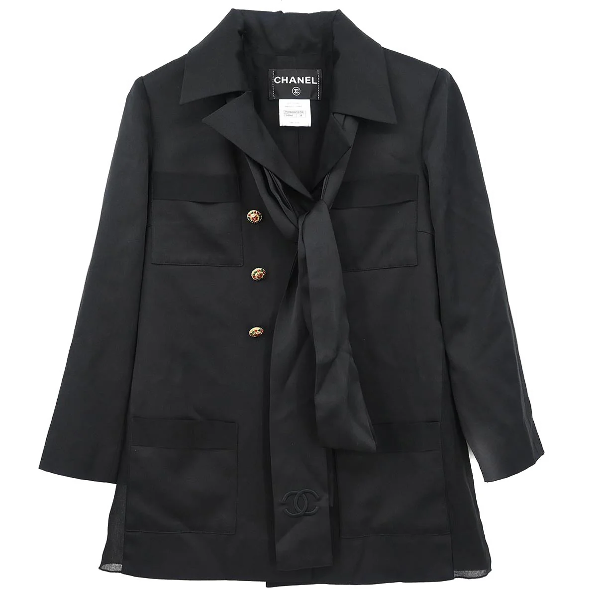 Chanel 2010 Double Breasted Jacket Black #34