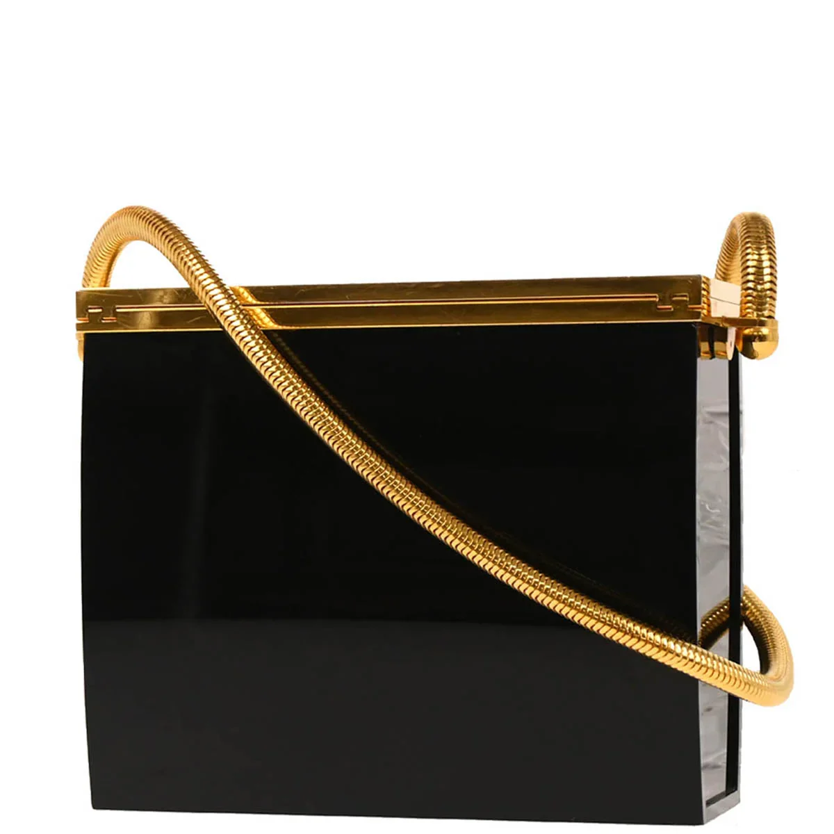 Chanel Black Acrylic Runway Lucite Minaudiere Box Shoulder Bag - Image 2