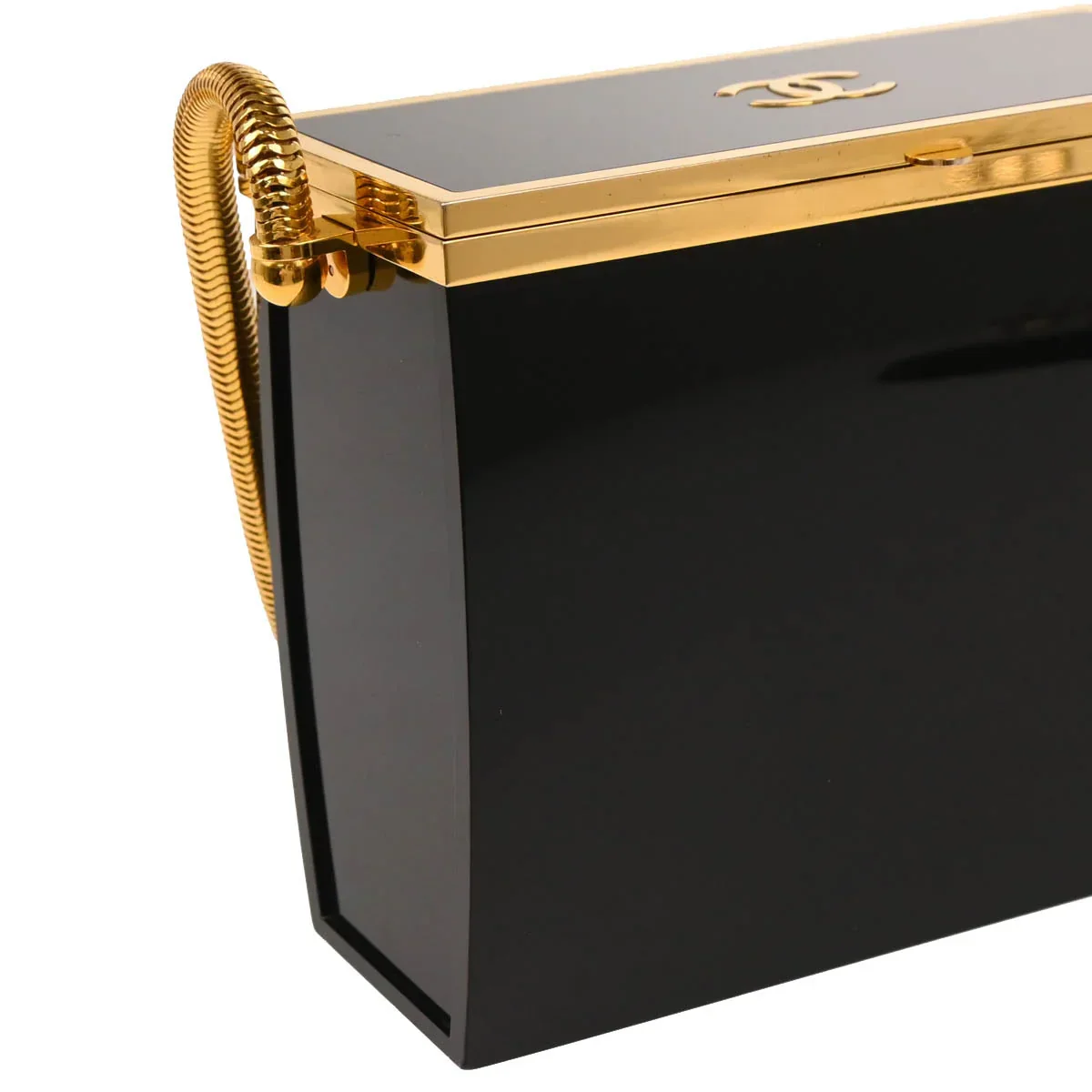 Chanel Black Acrylic Runway Lucite Minaudiere Box Shoulder Bag - Image 3