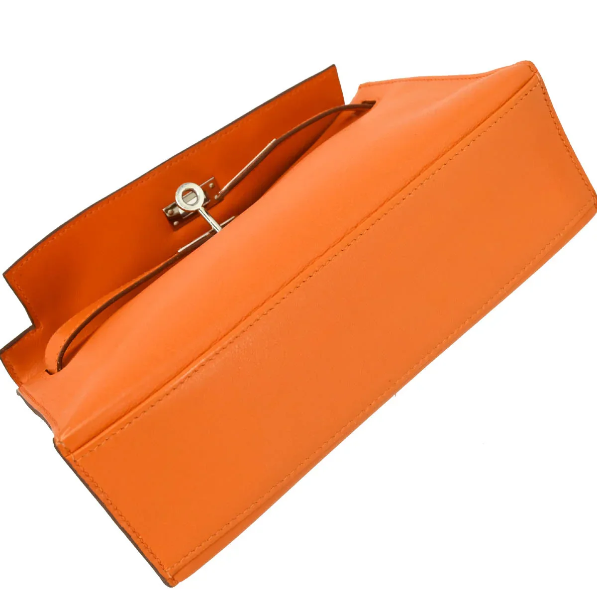 Hermes 2007 Orange Swift Kelly Pochette - Image 6