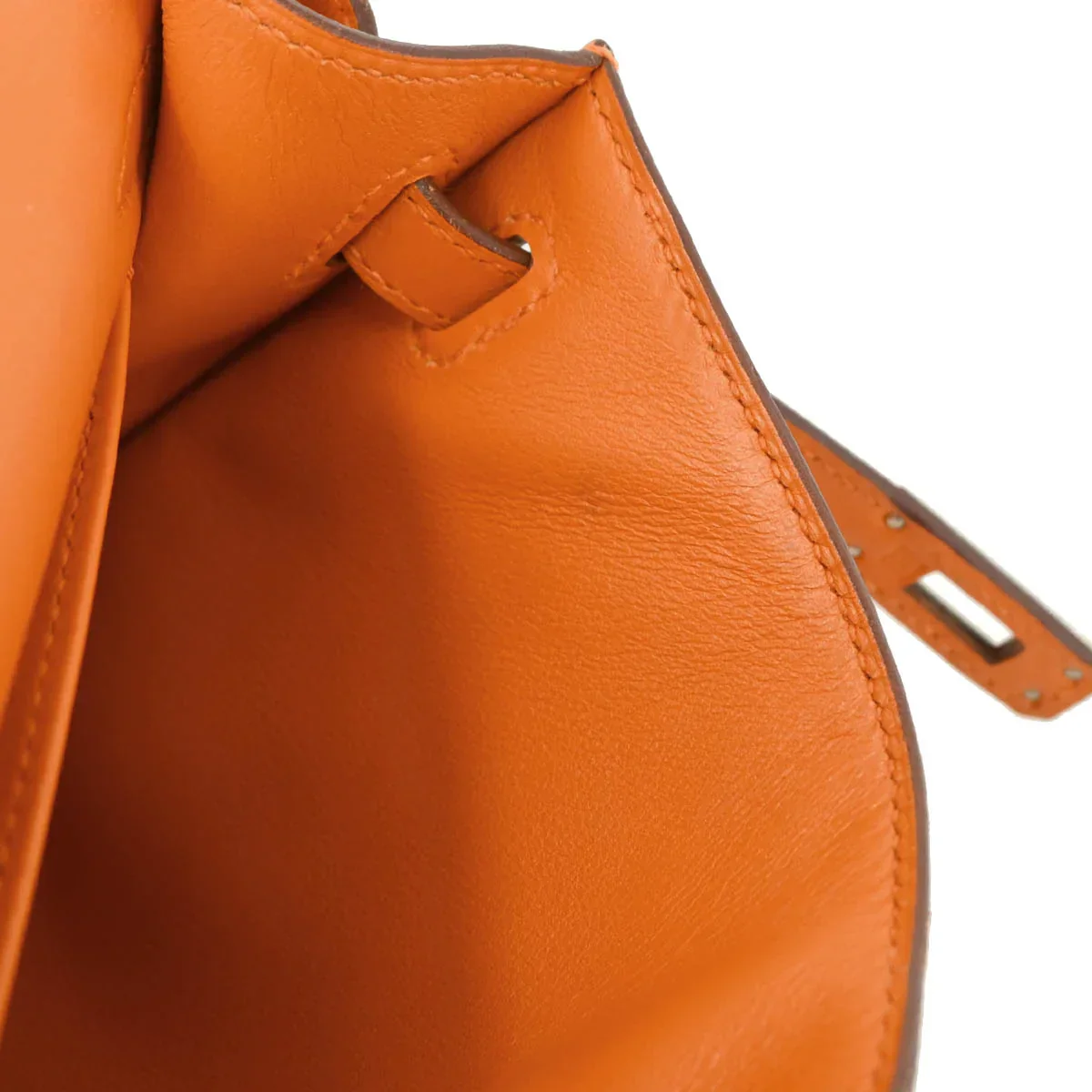 Hermes 2007 Orange Swift Kelly Pochette - Image 9