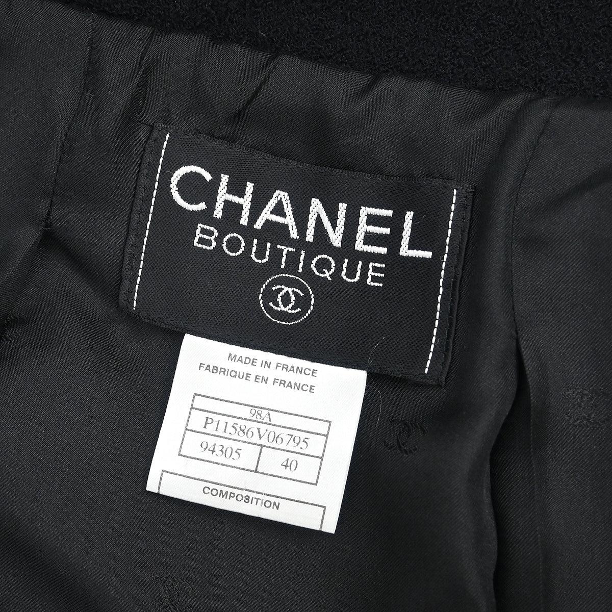 Chanel Single Breasted Jacket Black #40 98A - Image 8