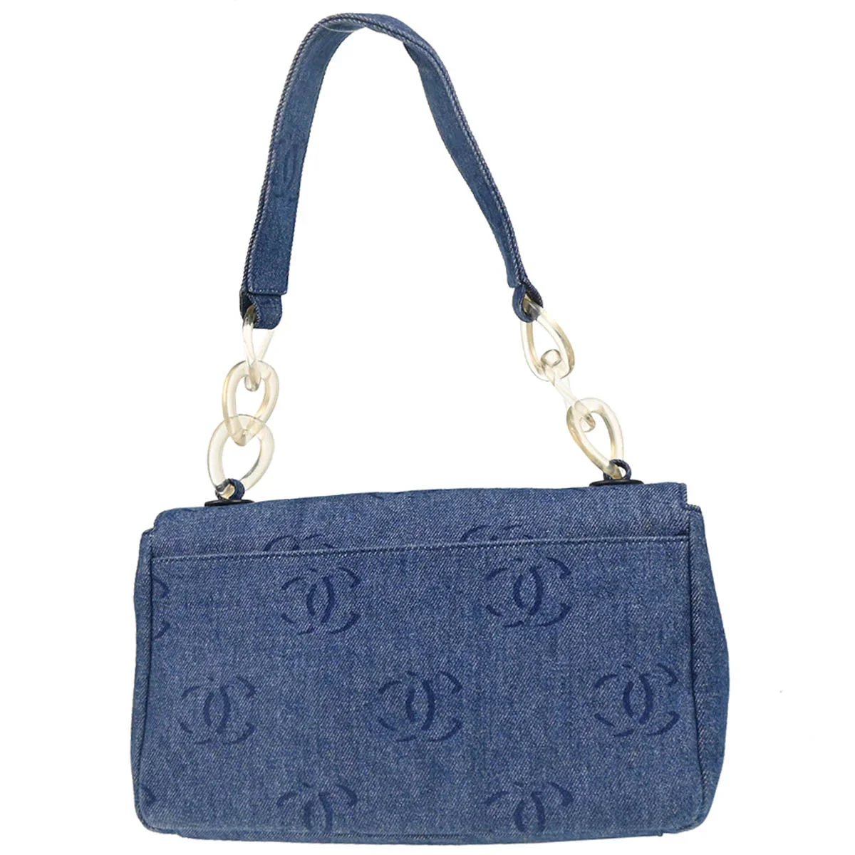 Chanel 2001-2003 Blue Denim Handbag - Image 2