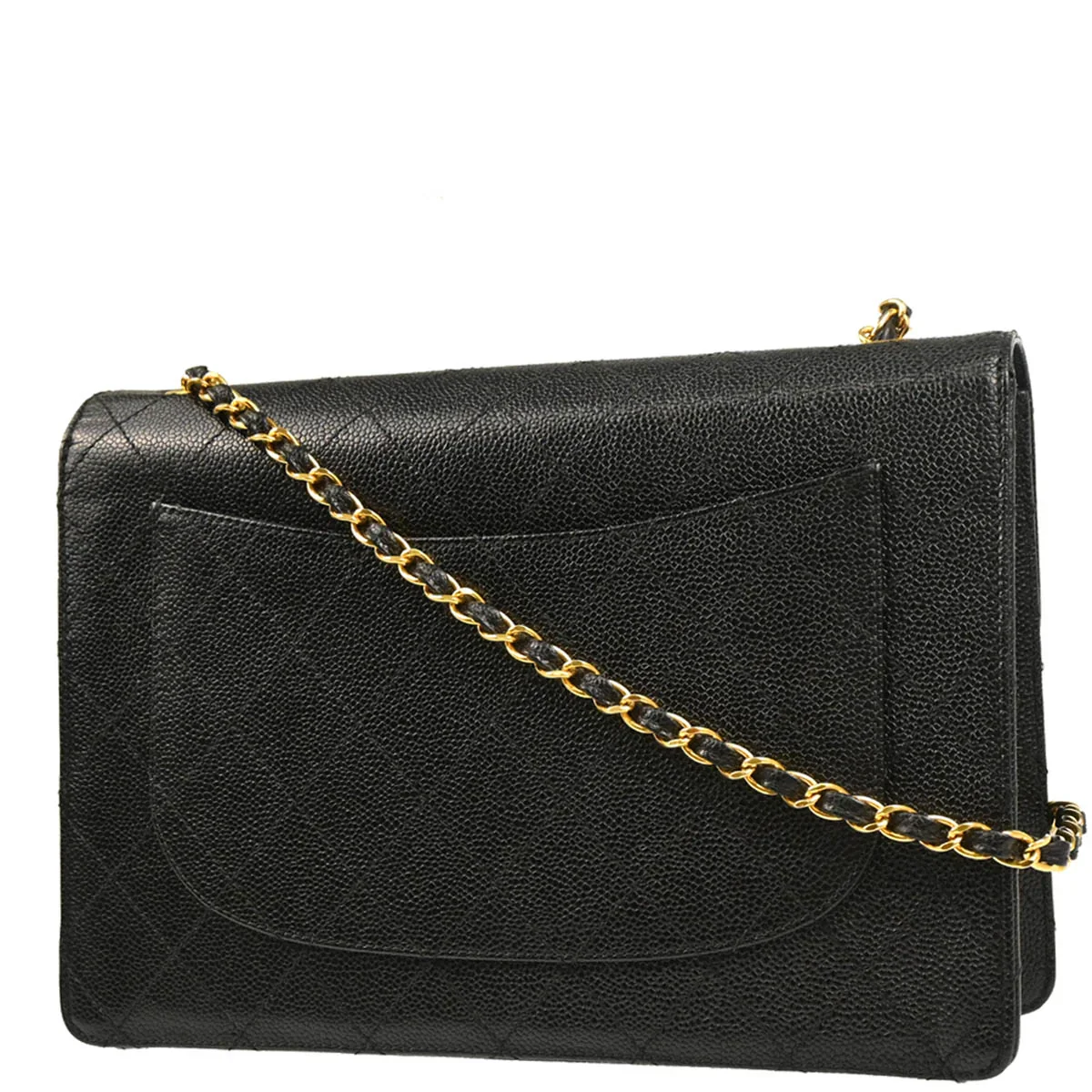 Chanel 1997-1999 Black Caviar Jumbo Classic Flap Bag - Image 2