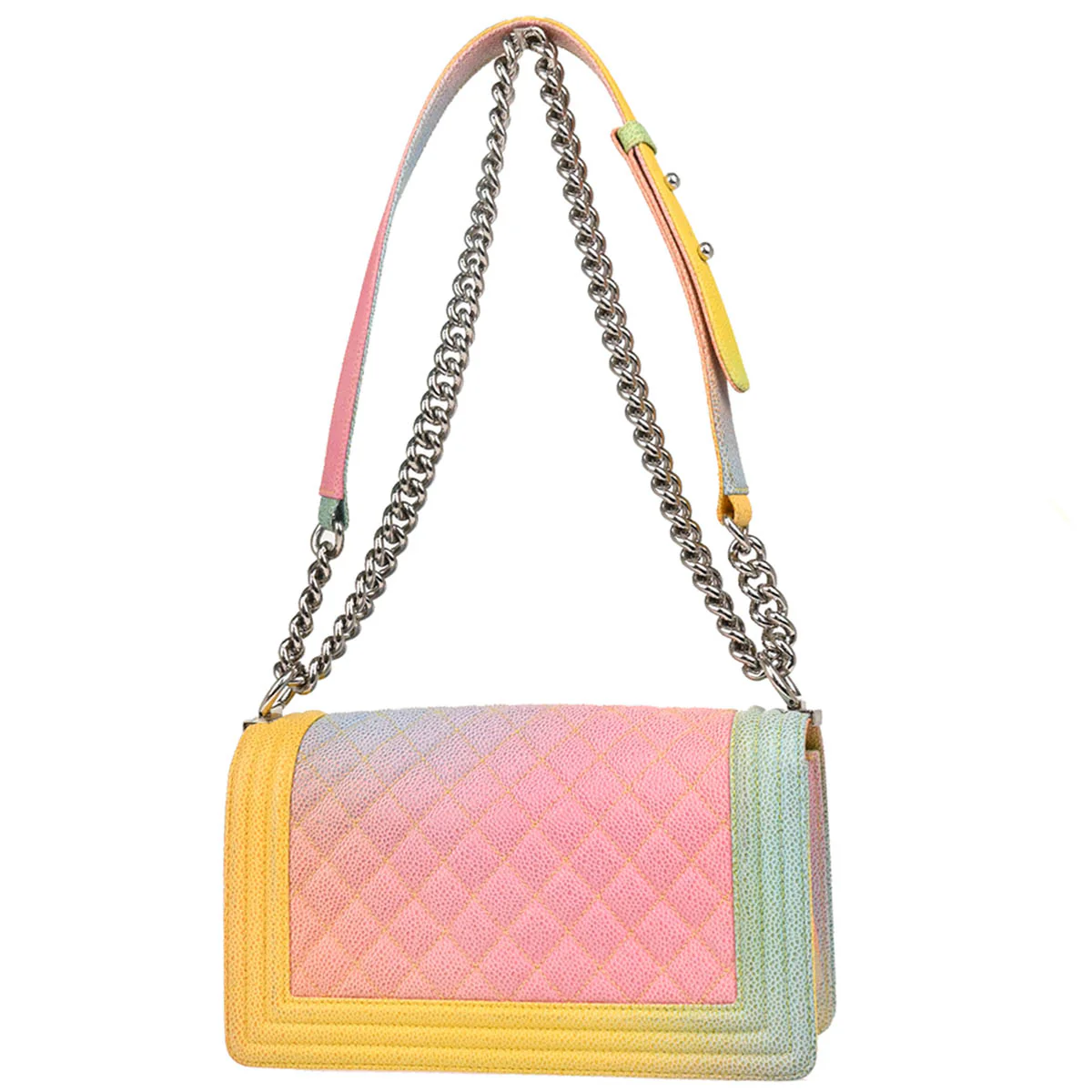 Boy Chanel 2017 Pastel Rainbow Calfskin Medium Shoulder Bag - Image 2