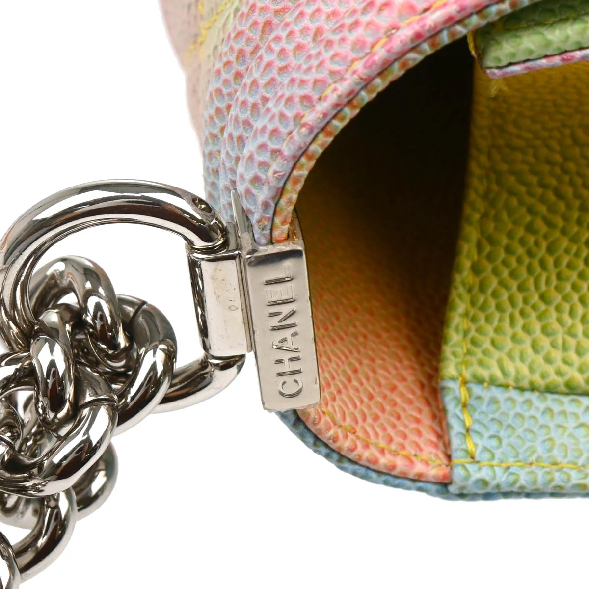 Boy Chanel 2017 Pastel Rainbow Calfskin Medium Shoulder Bag - Image 7