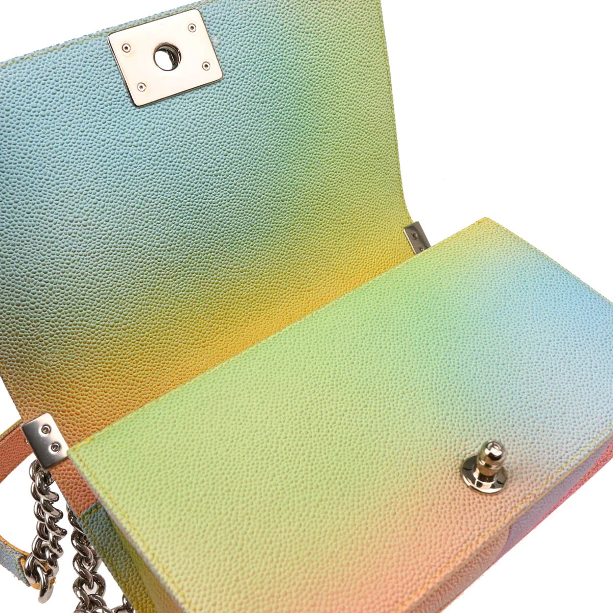 Boy Chanel 2017 Pastel Rainbow Calfskin Medium Shoulder Bag - Image 8