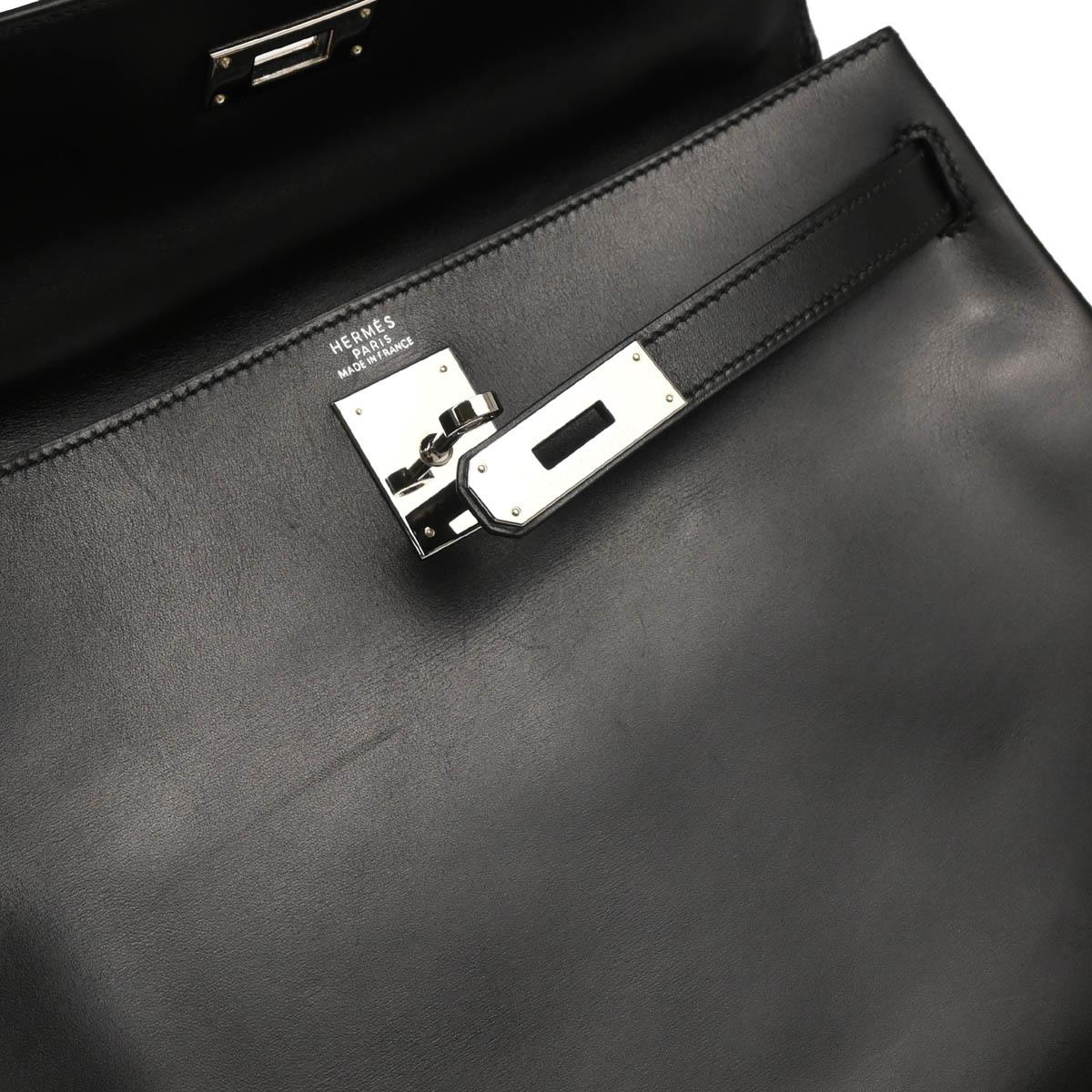 Hermes Black Box Calf Kelly 32 Retourne 2way Shoulder Handbag - Image 7