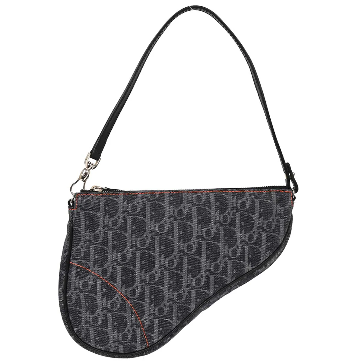 Christian Dior Navy Denim Trotter Saddle Handbag