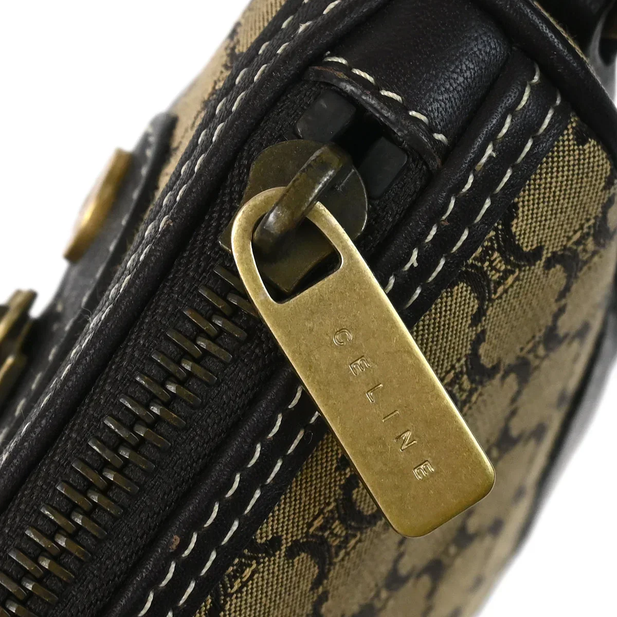 Celine Brown Macadam Handbag - Image 6
