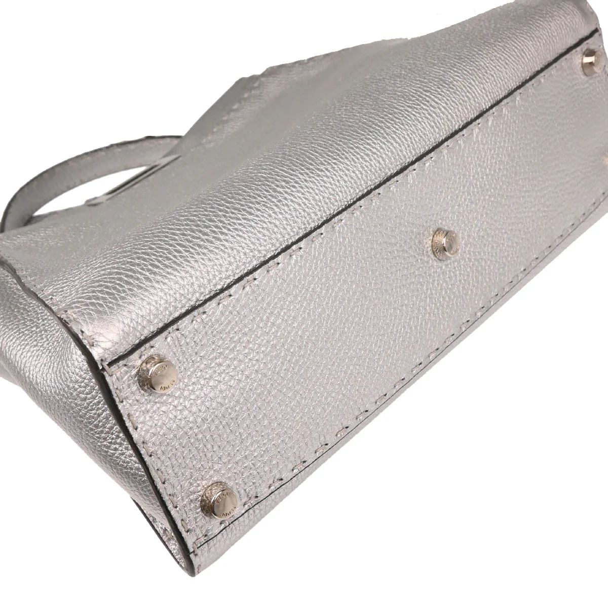 Fendi Silver Leather Peekaboo 2way Shoulder Handbag - Image 5