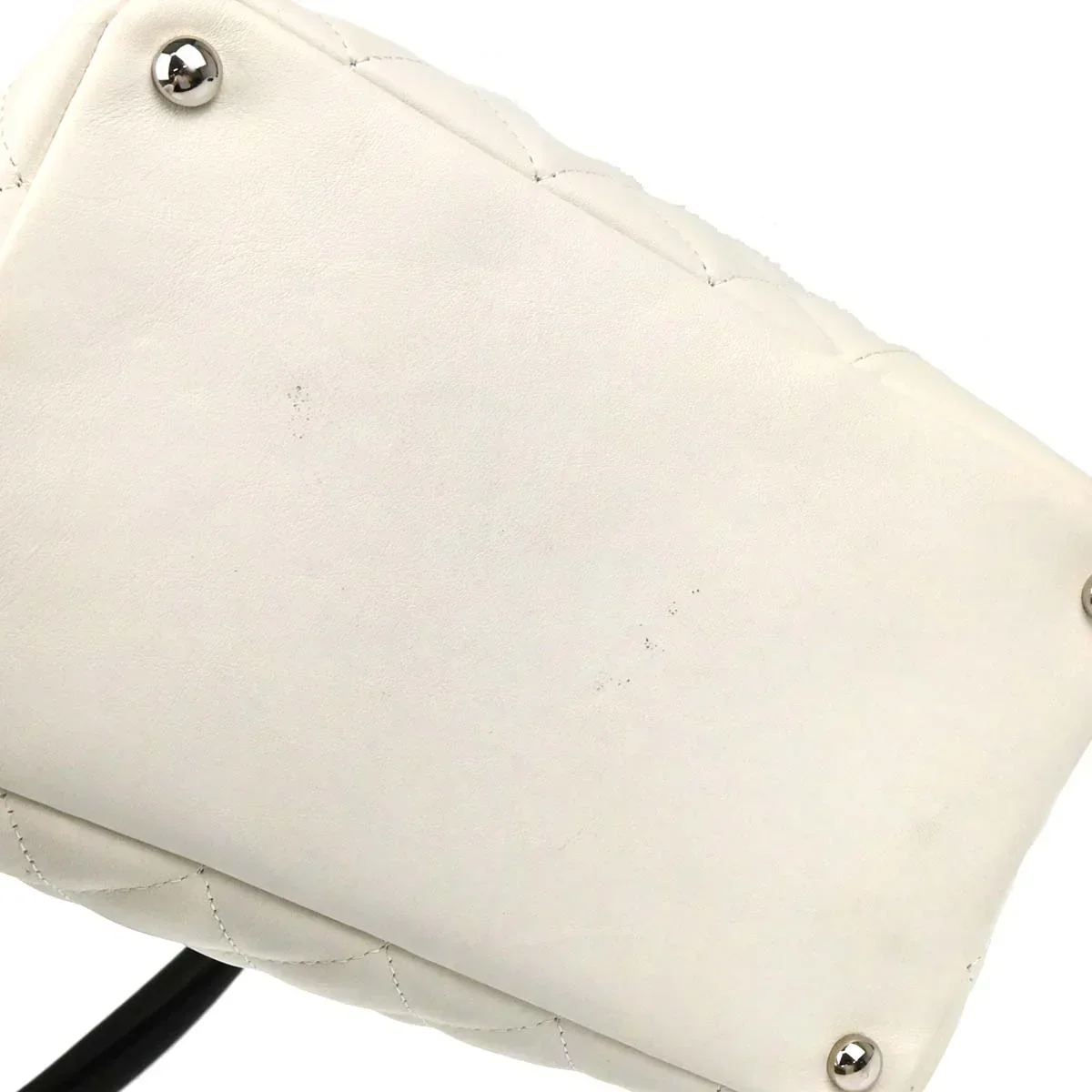 Chanel * White Calfskin Python Cambon Ligne Tote Handbag - Image 5