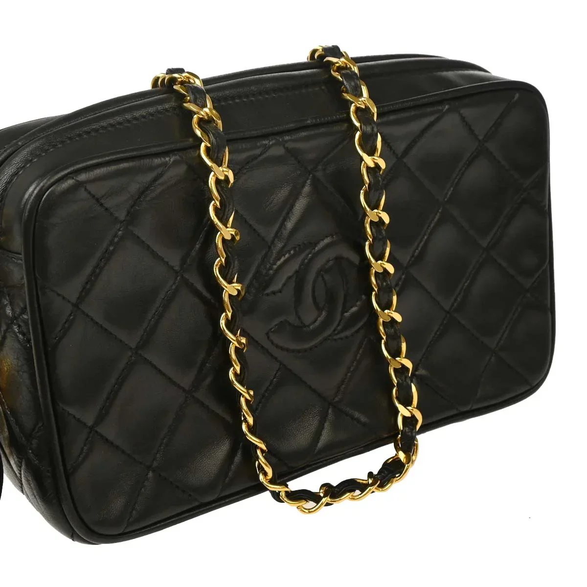 Chanel 1994-1996 Black Lambskin Camera Bag - Image 3