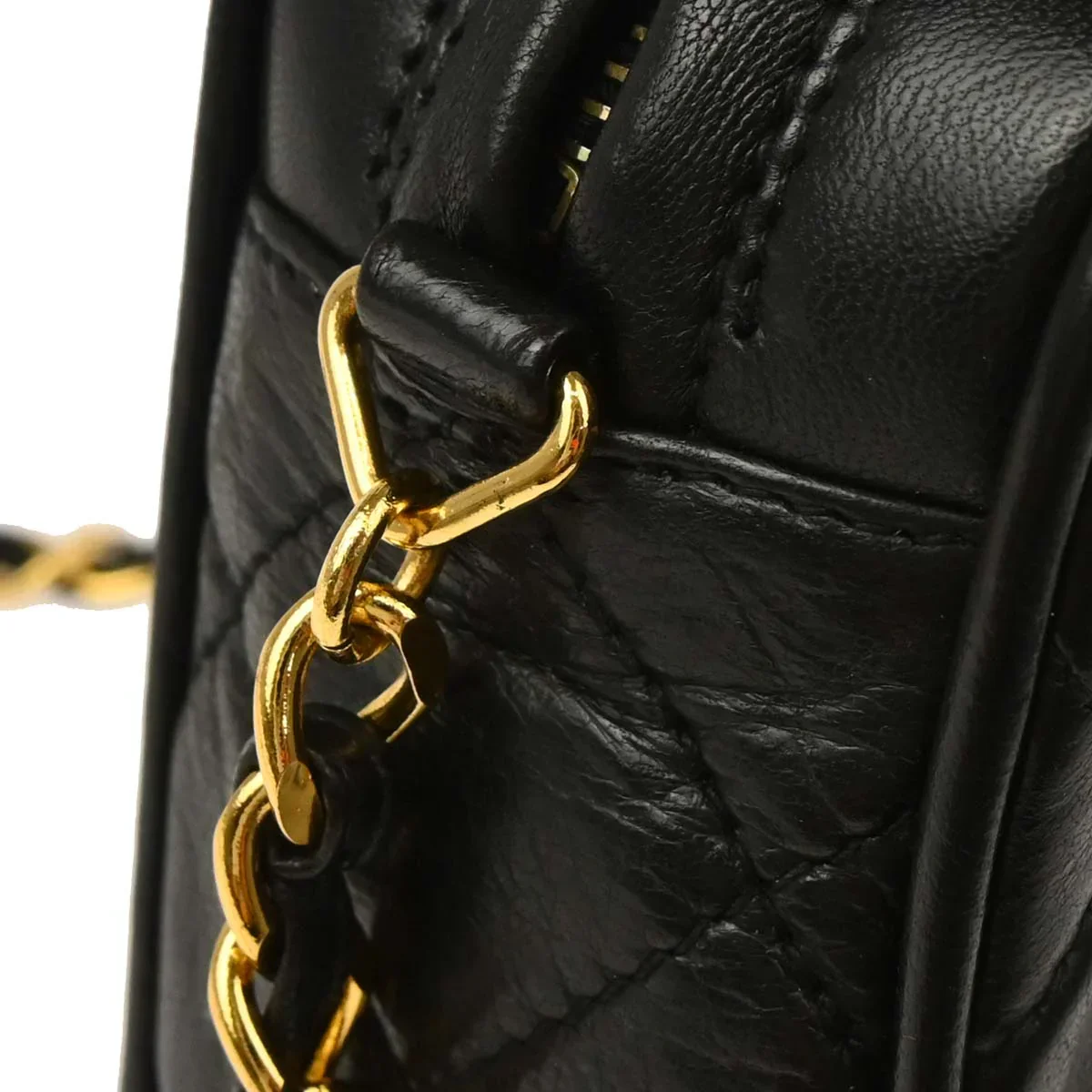 Chanel 1994-1996 Black Lambskin Camera Bag - Image 7