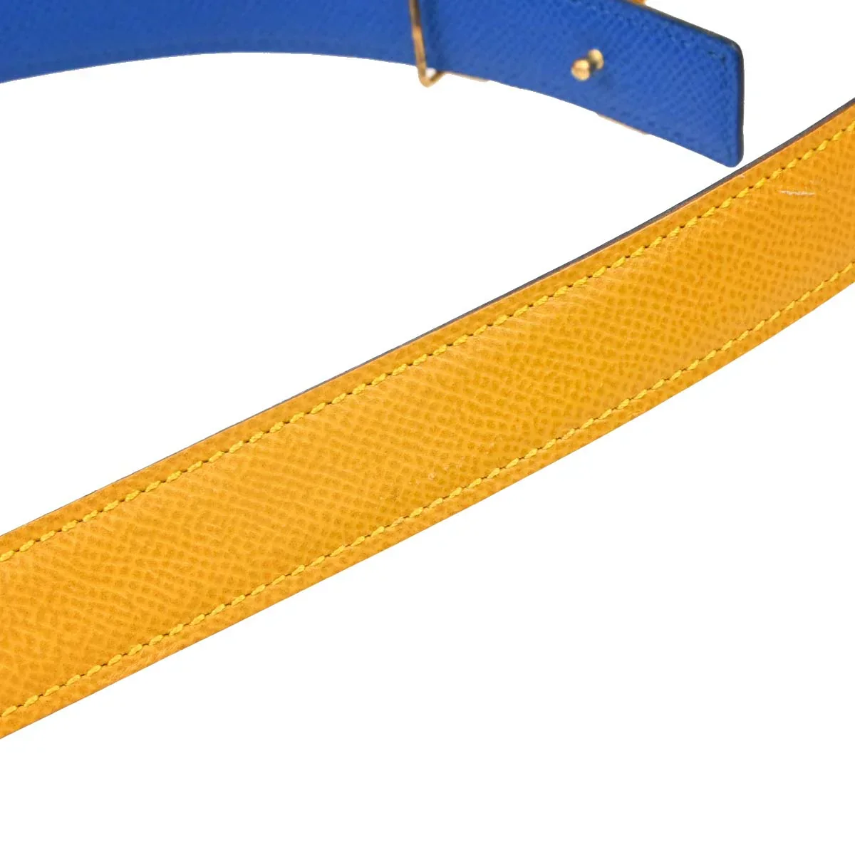 Hermes Yellow Courchevel Constance Reversible Belt #70 Small Good - Image 5