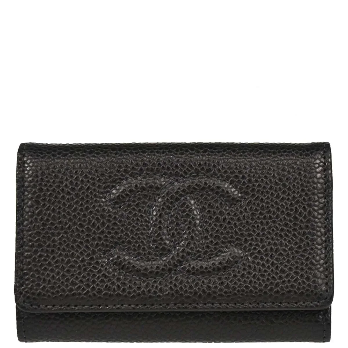 Chanel Six Hook Key Case Black Caviar Small Good