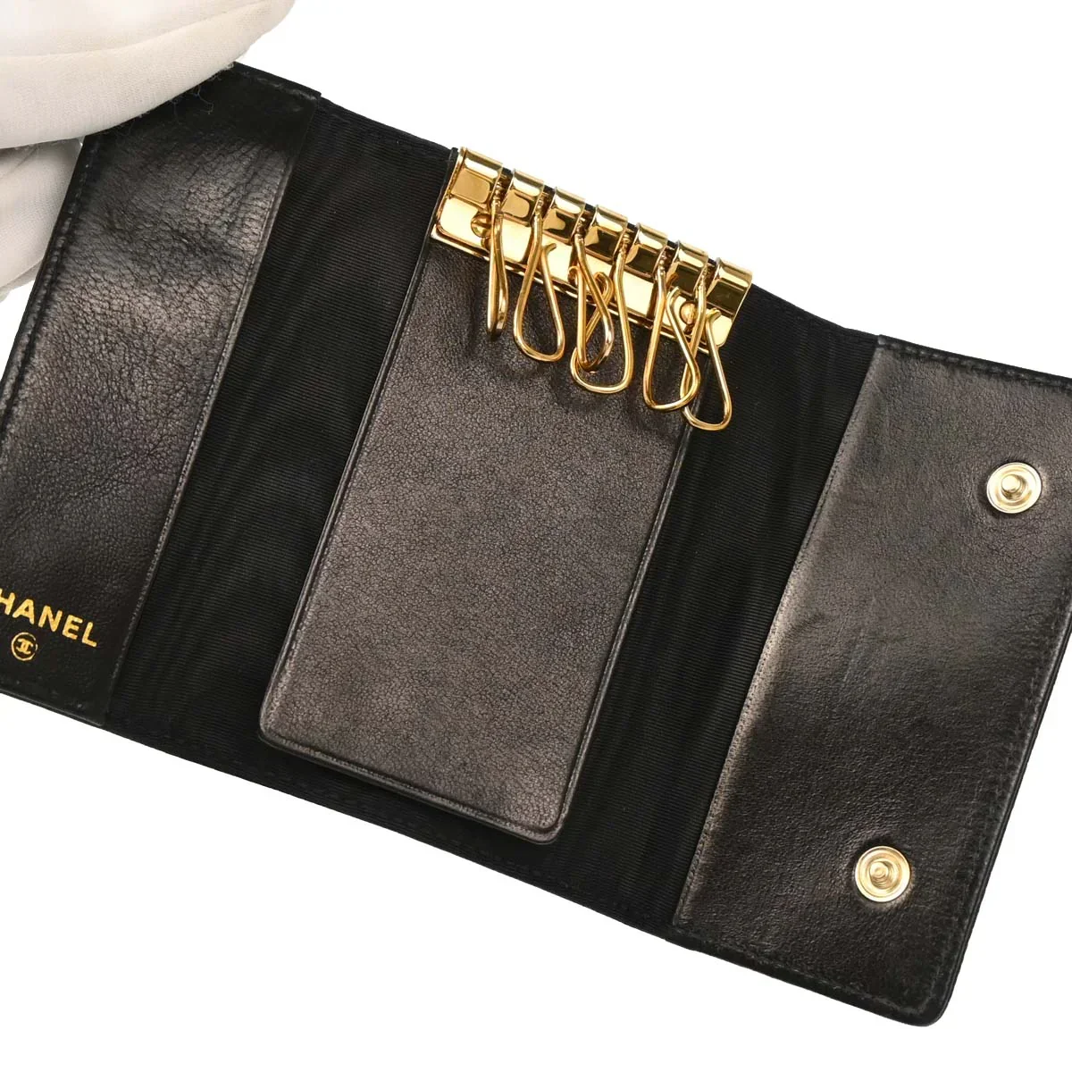 Chanel Six Hook Key Case Black Caviar Small Good - Image 4