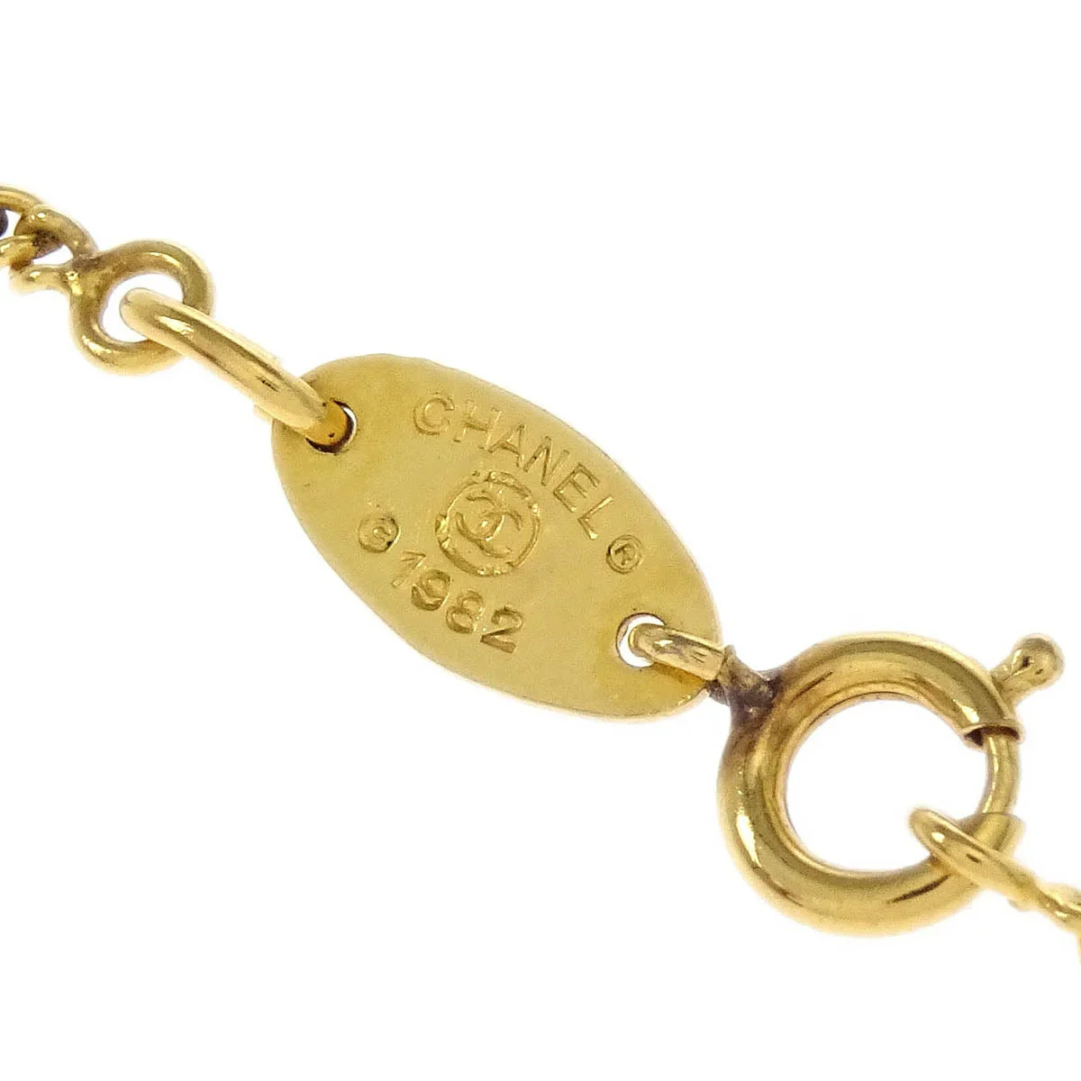 Chanel Gold CC Chain Pendant Necklace 1982 - Image 4
