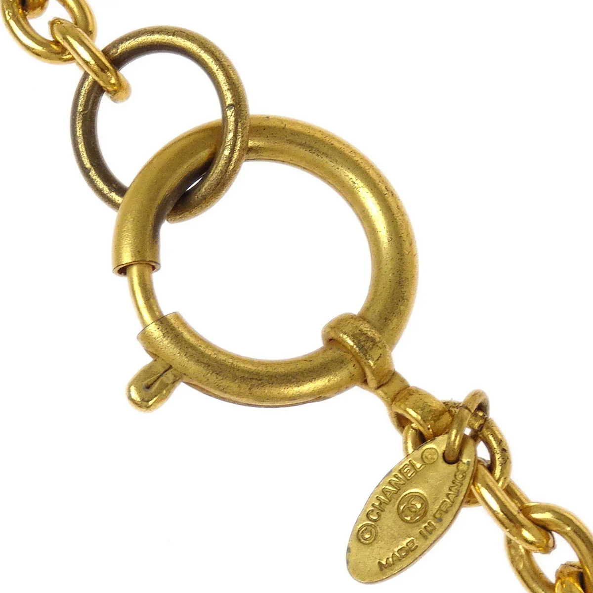 Chanel Hoop Pendant Necklace Gold - Image 4