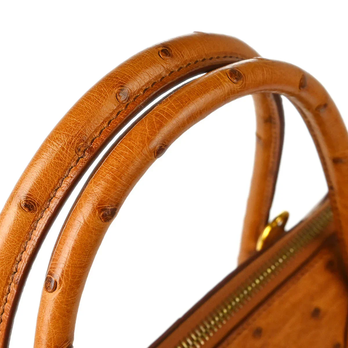 Hermes 1999 Chestnut Ostrich Bolide 35 Handbag 2way Shoulder - Image 4