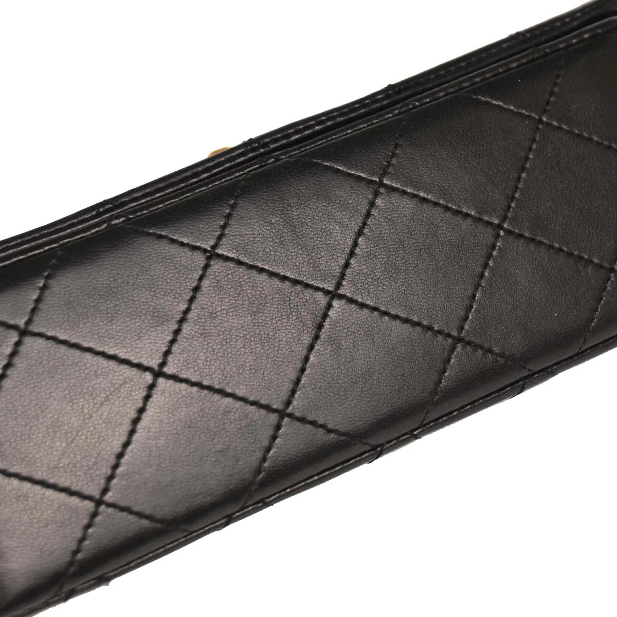 Chanel 1989-1991 Black Lambskin Turnlock Mini Full Flap Shoulder Bag - Image 4