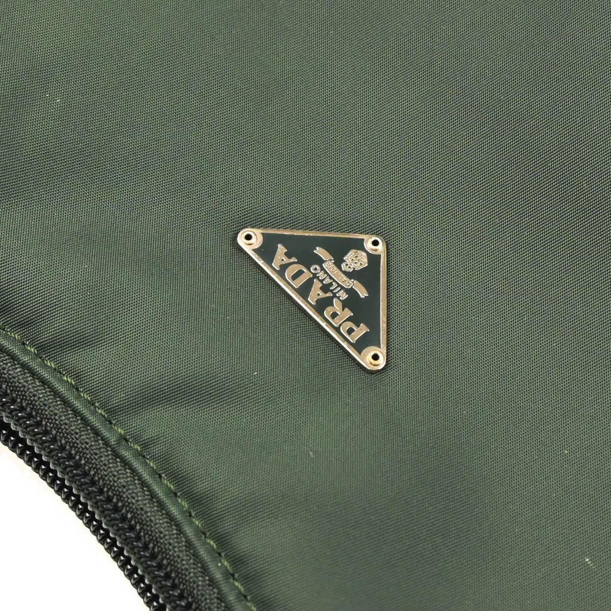 Prada Dark Green Nylon Hobo Handbag - Image 6