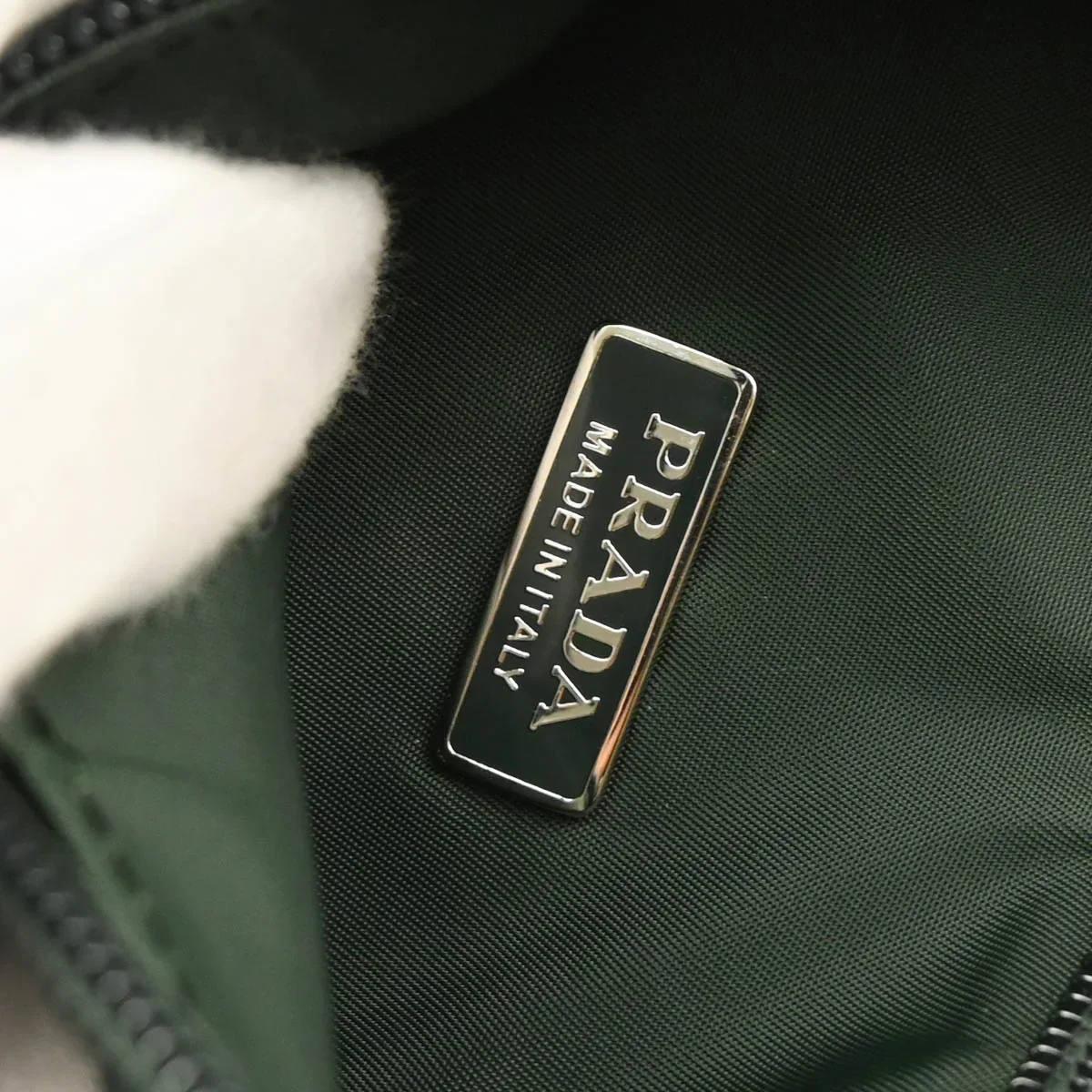 Prada Dark Green Nylon Hobo Handbag - Image 8