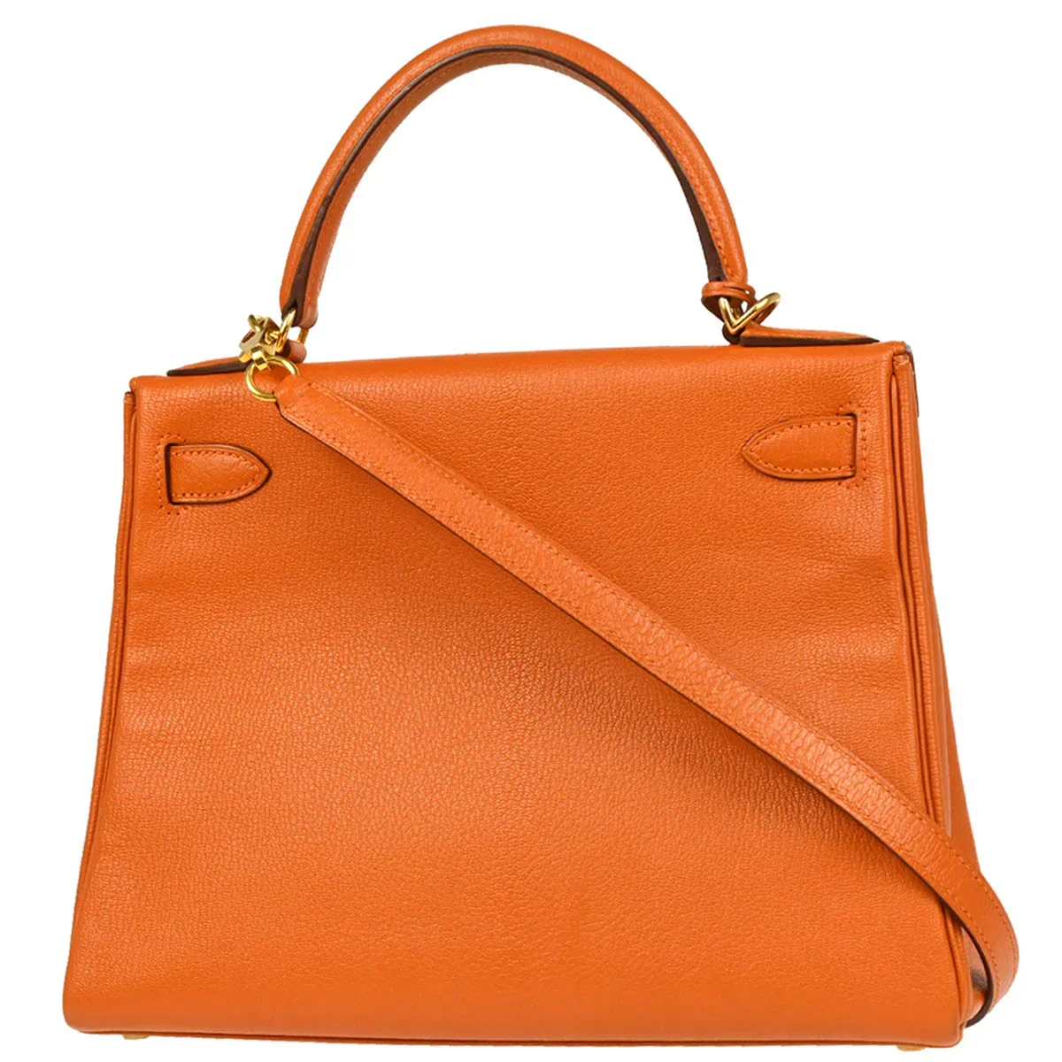 Hermes Orange Chevre Myzore Kelly 28 Retourne 2way Shoulder Handbag - Image 2