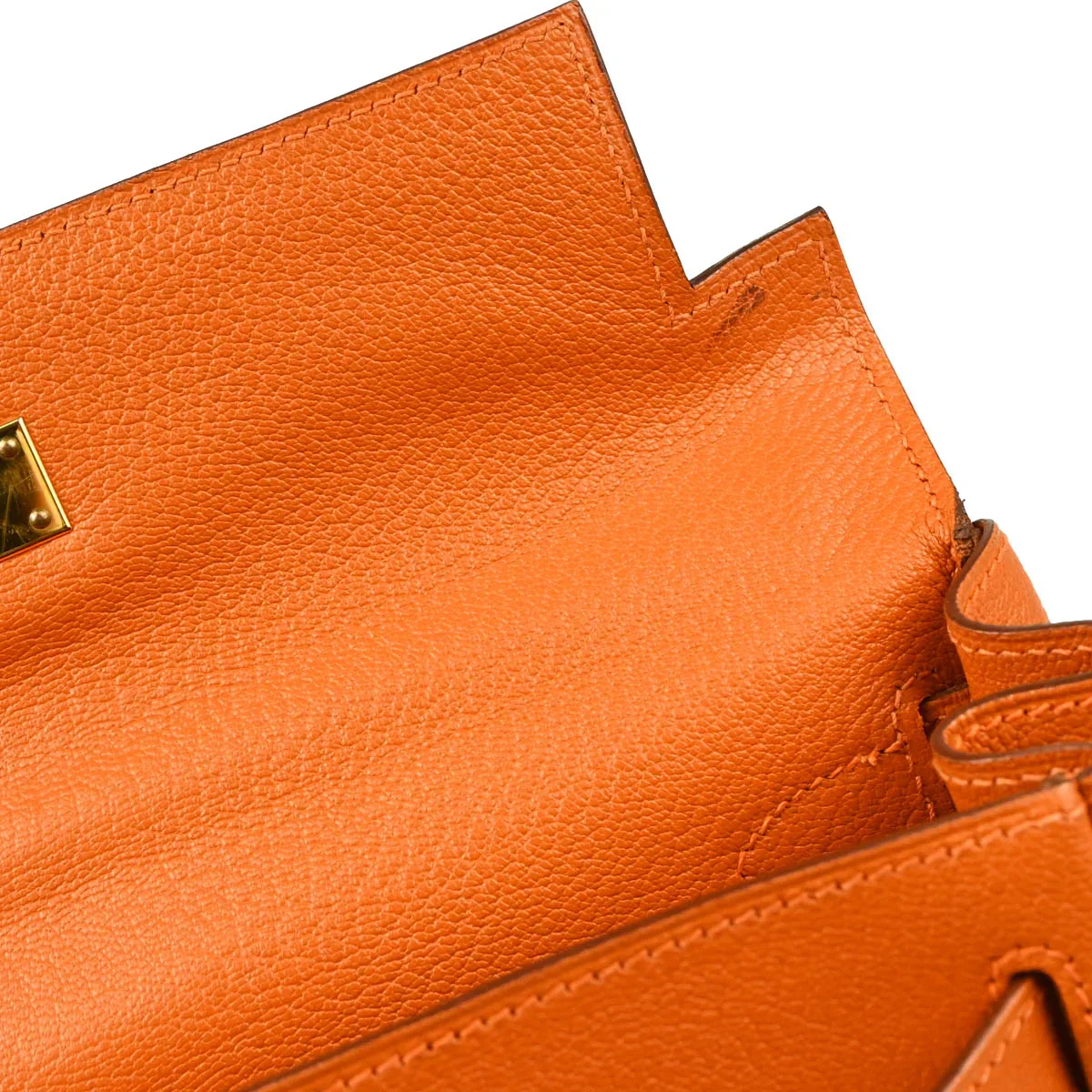 Hermes Orange Chevre Myzore Kelly 28 Retourne 2way Shoulder Handbag - Image 7