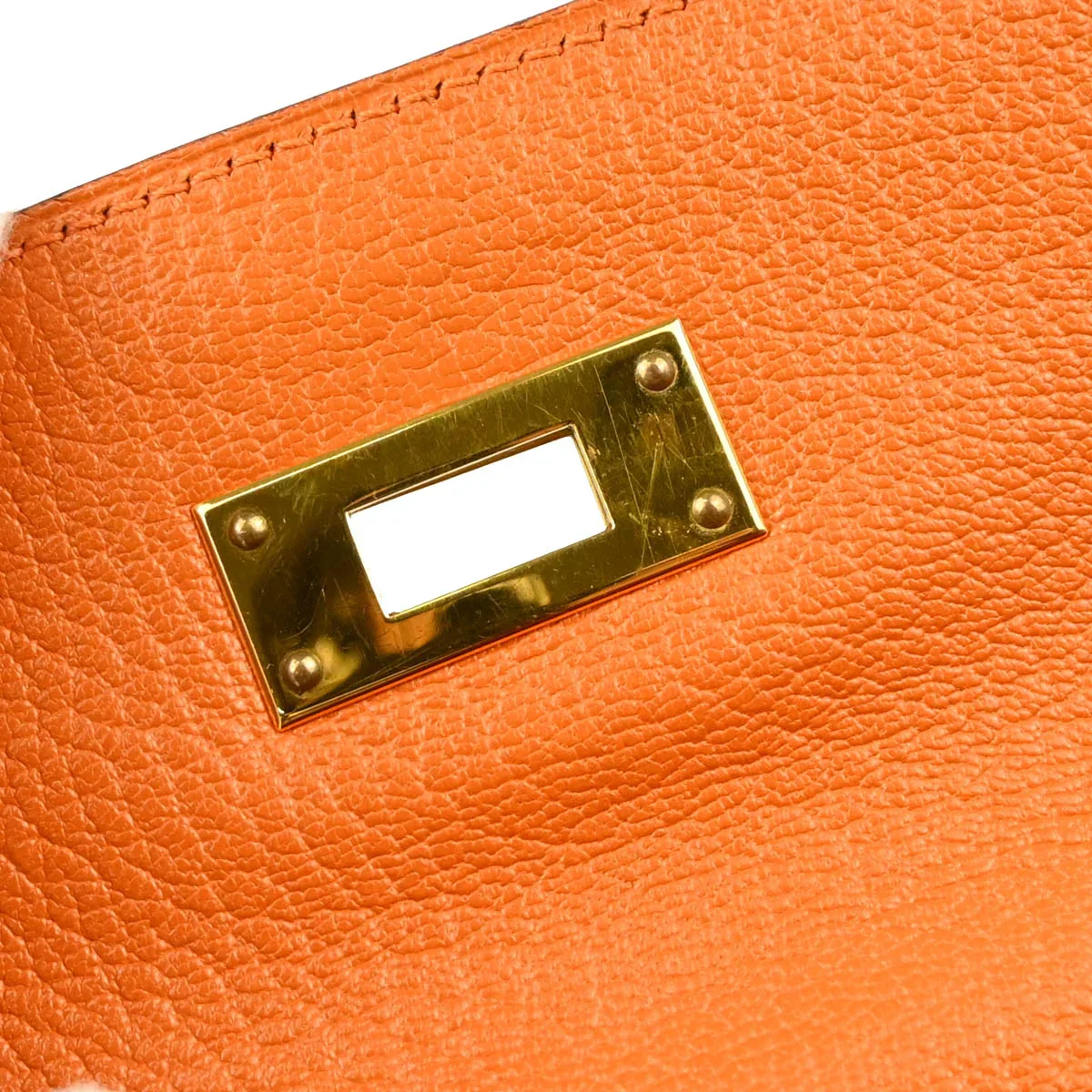 Hermes Orange Chevre Myzore Kelly 28 Retourne 2way Shoulder Handbag - Image 9