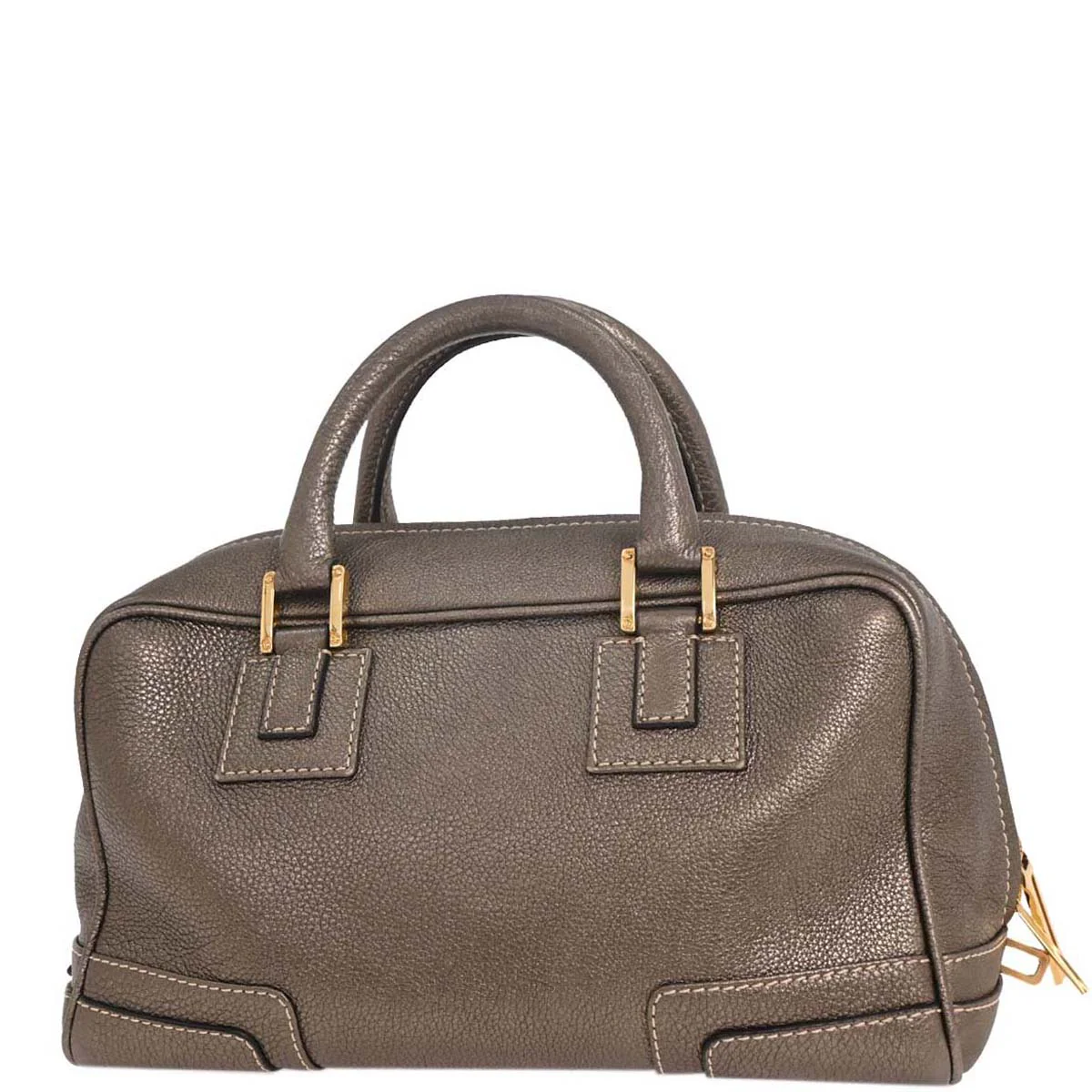 Loewe Metallic Gray Amazona 28 Handbag - Image 2