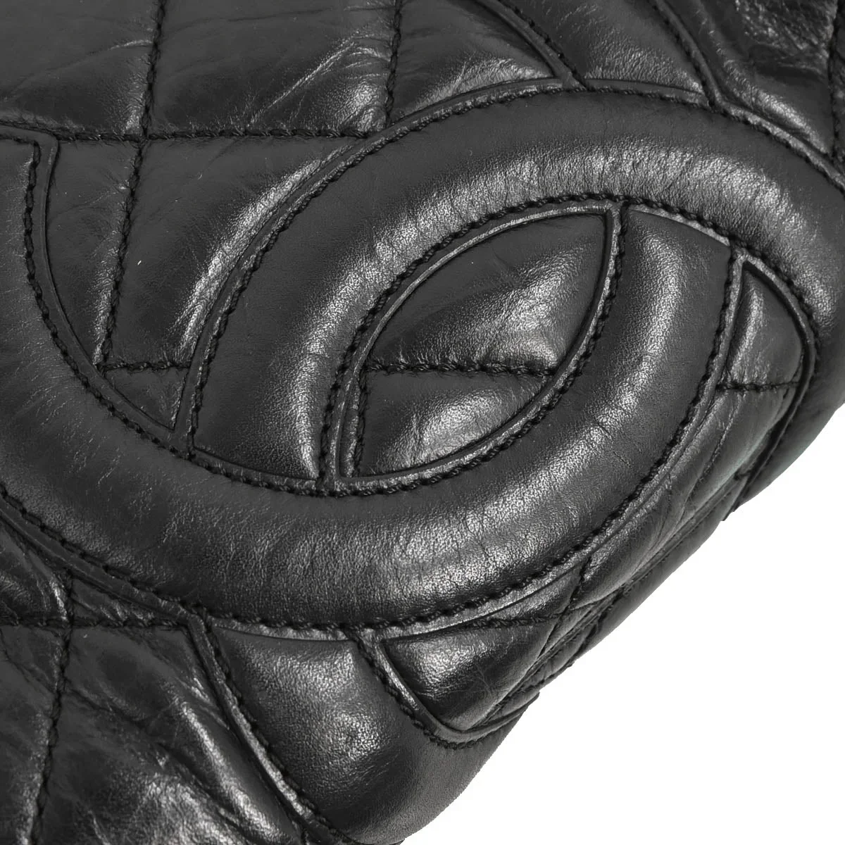 Chanel 2006-2008 Black Calfskin Cambon Ligne Tote Chain Handbag - Image 7