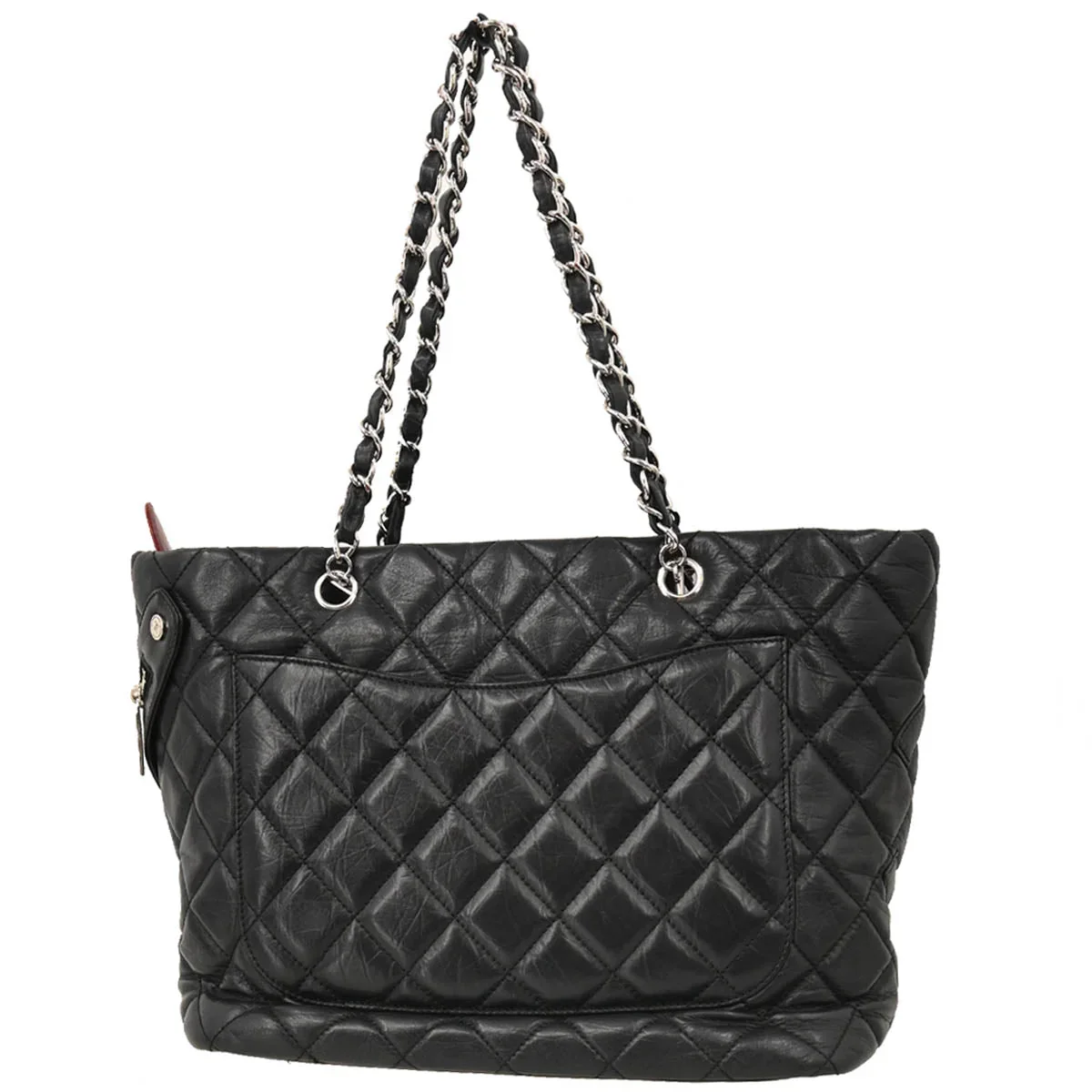 Chanel 2006-2008 Black Calfskin Cambon Ligne Tote Chain Handbag - Image 2