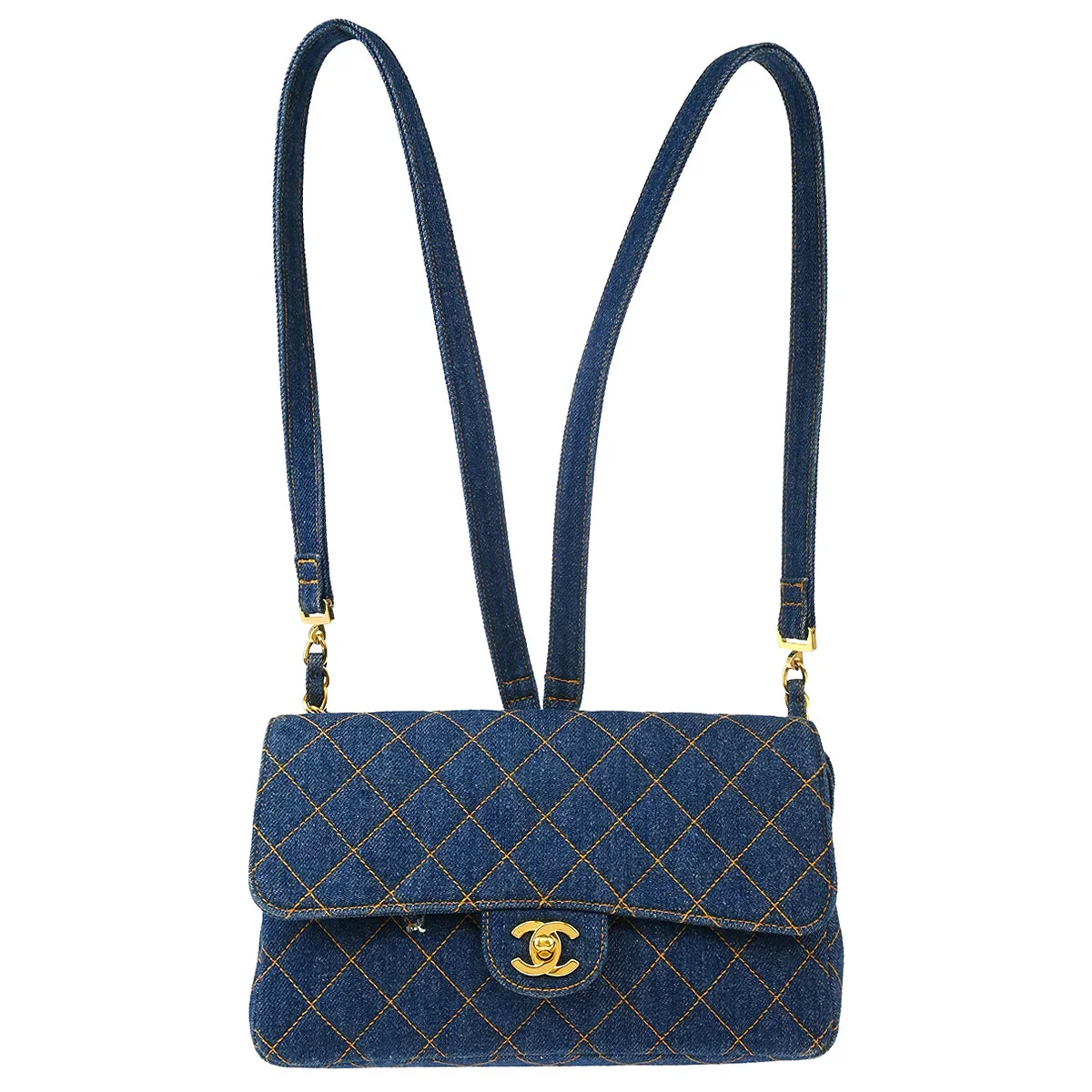 Chanel * 1996-1997 Blue Denim Backpack