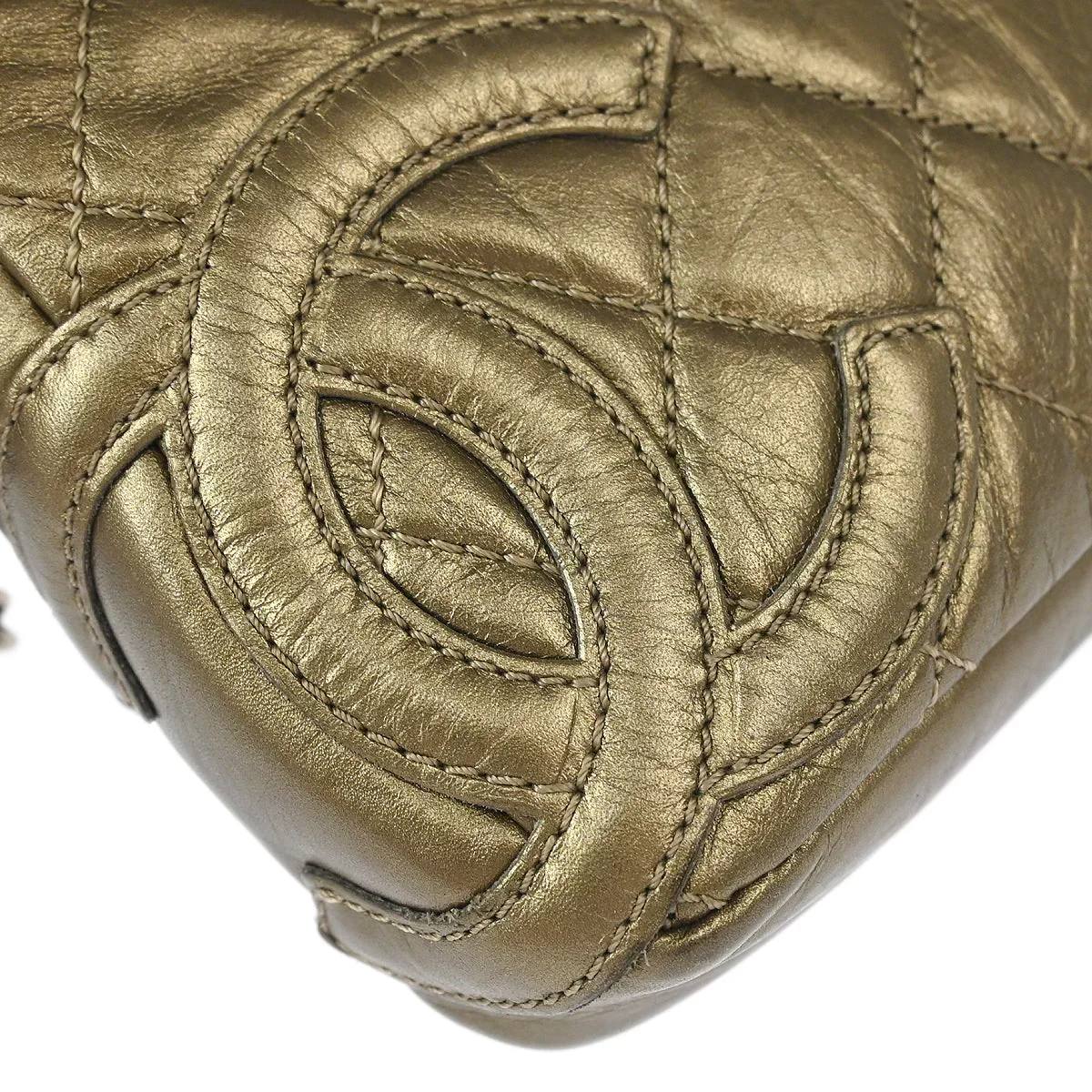 Chanel 2006-2008 Metallic Bronze Calfskin Cambon Ligne Handbag - Image 5