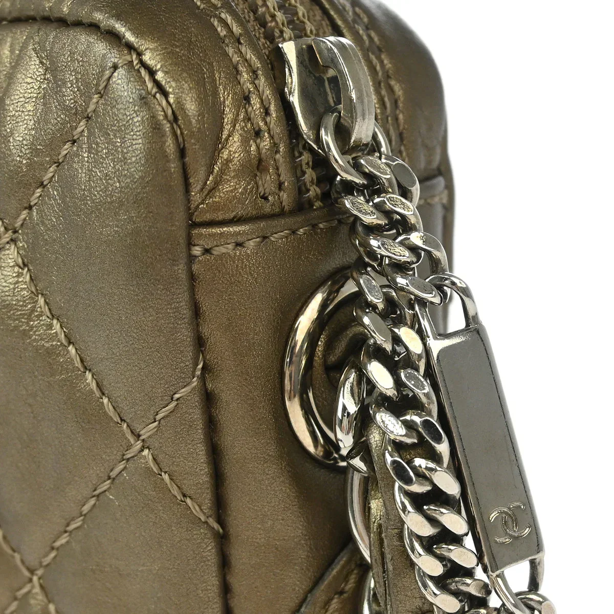 Chanel 2006-2008 Metallic Bronze Calfskin Cambon Ligne Handbag - Image 6